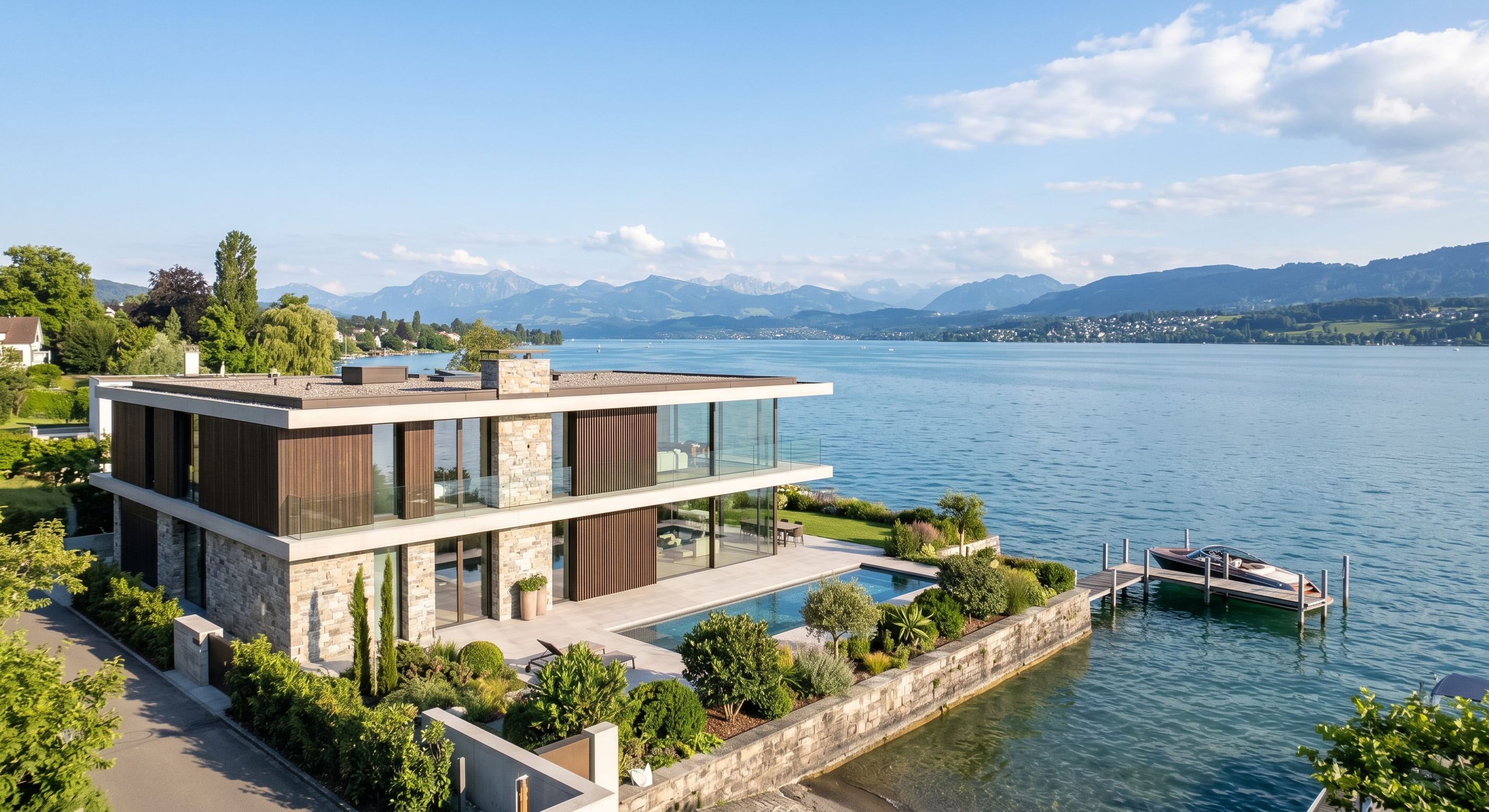 6.5-Zimmer-Villa mit Seeanstoss & Pool in Erlenbach kaufen - Bild 1