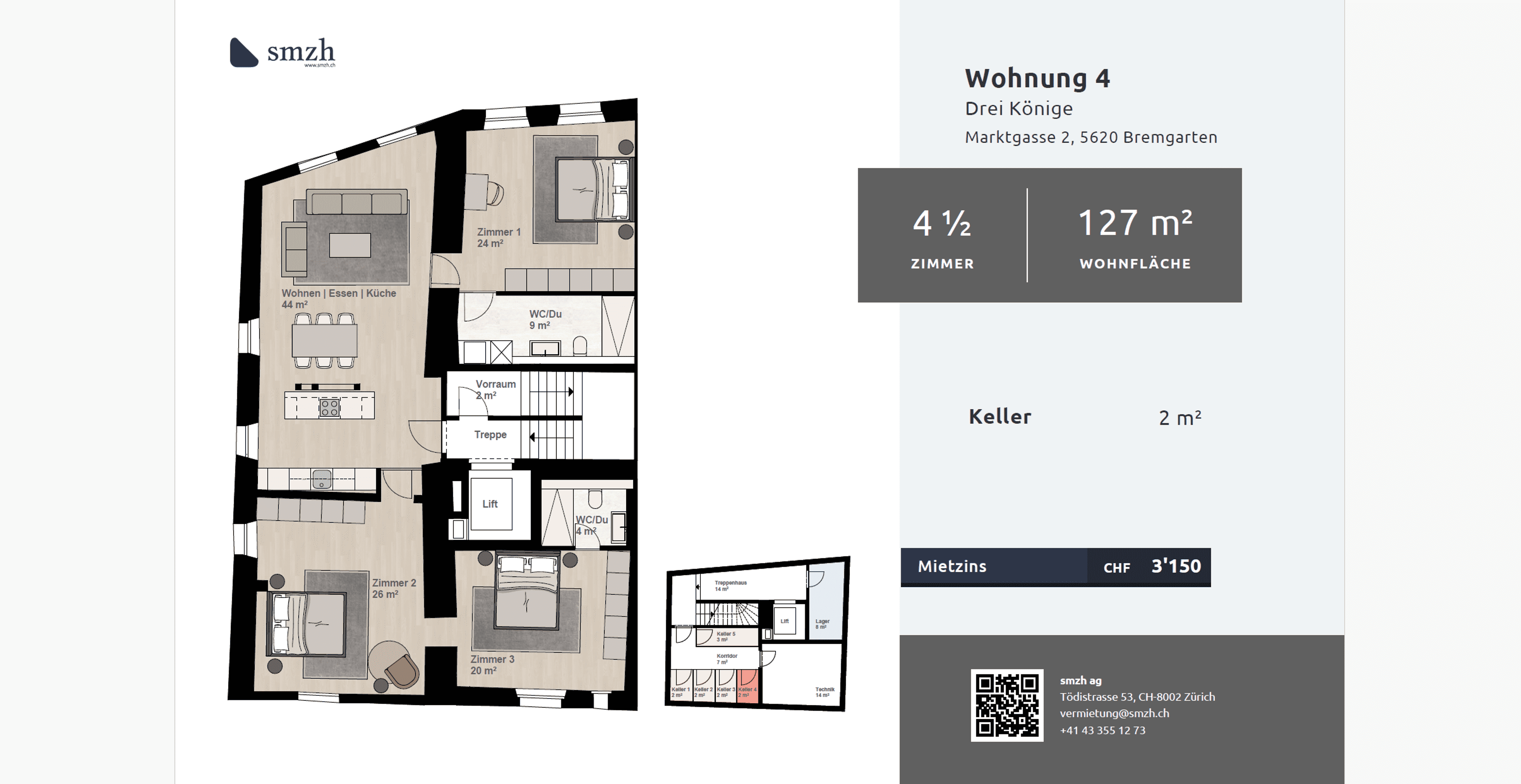 Stilvolle 4.5-Zimmer-Wohnung im Herzen der Altstadt von Bremgarten AG - Bild 2