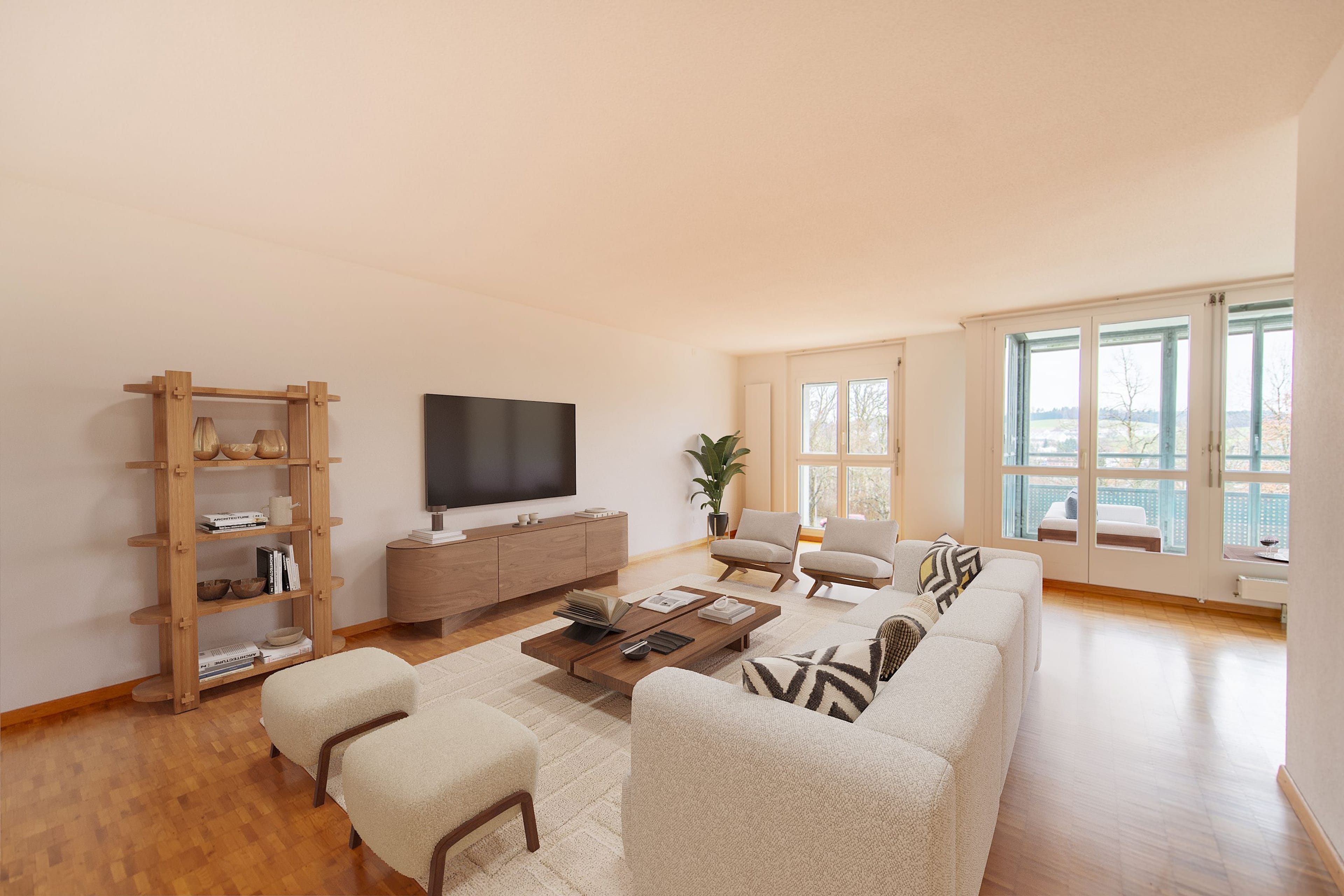 Wohnen mit Komfort: eigene Waschmaschine, grosser Balkon & viel Platz - 4