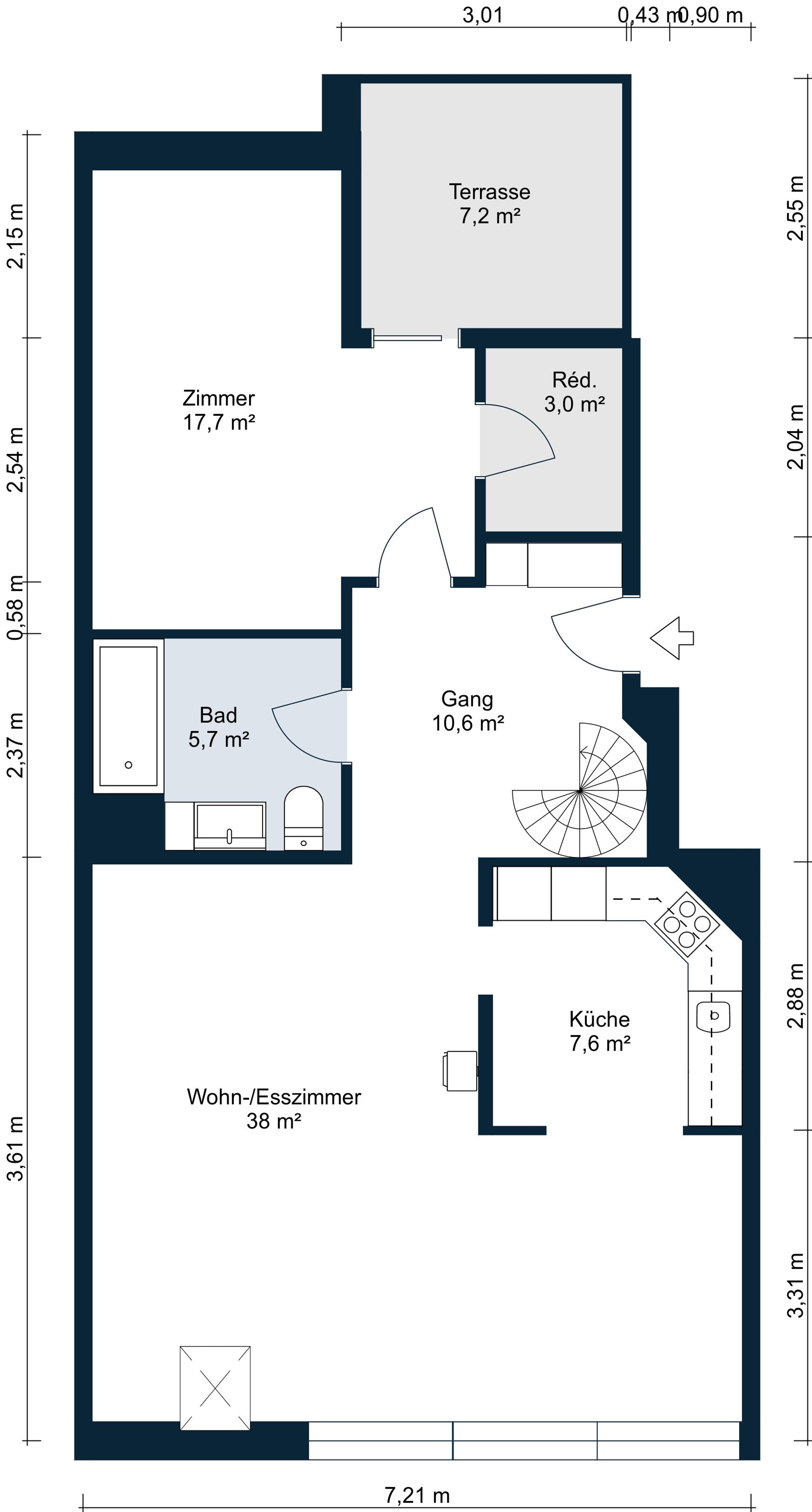 Duplex-Highlight mit Waschturm, Réduit & Cheminée - 15