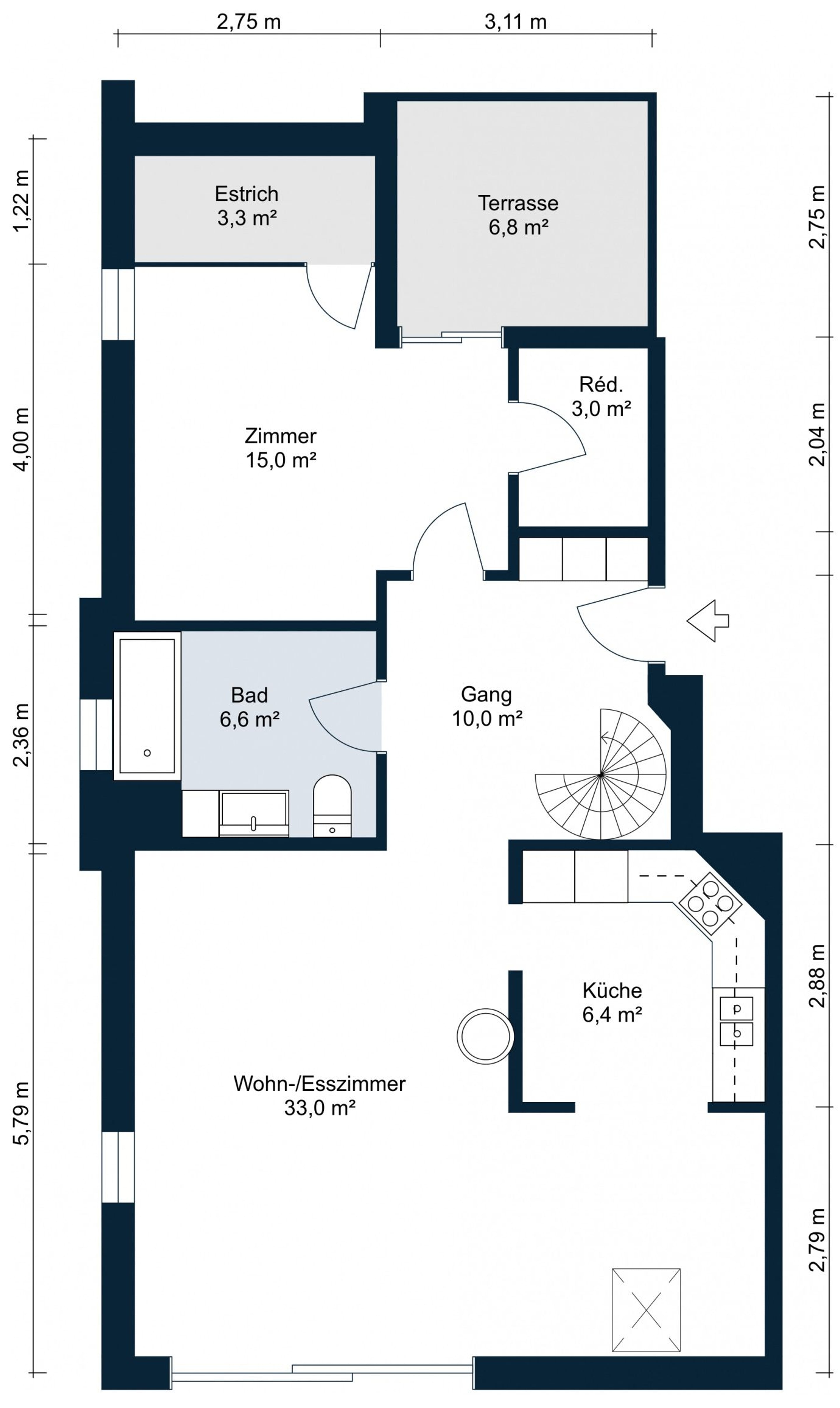 Duplexwohnung mit gemütlichem Cheminée & eigener Waschmaschine - Bild 13