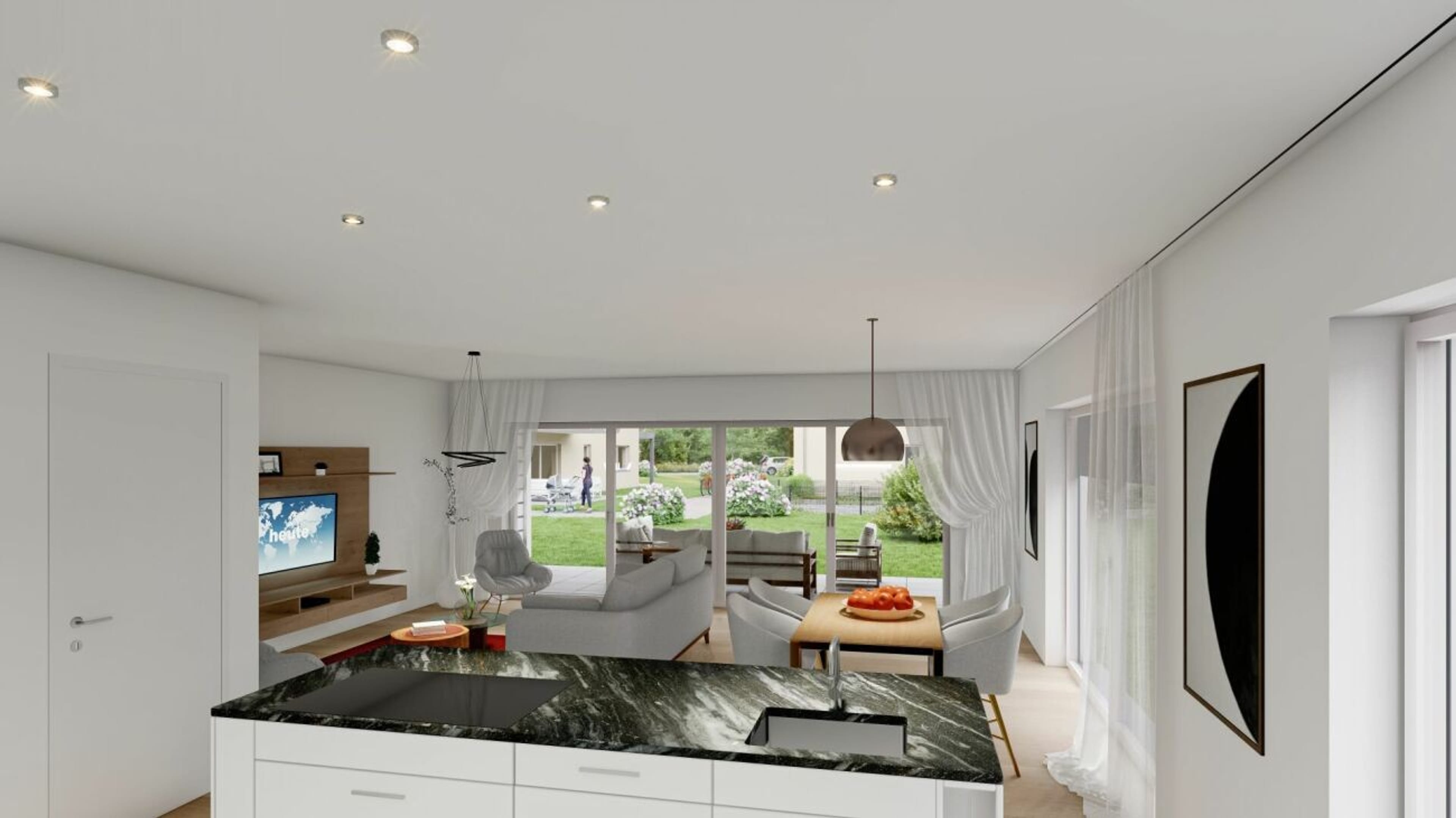 Neubau 6.5-Zi.-Doppeleinfamilienhaus mit Garten in Saland