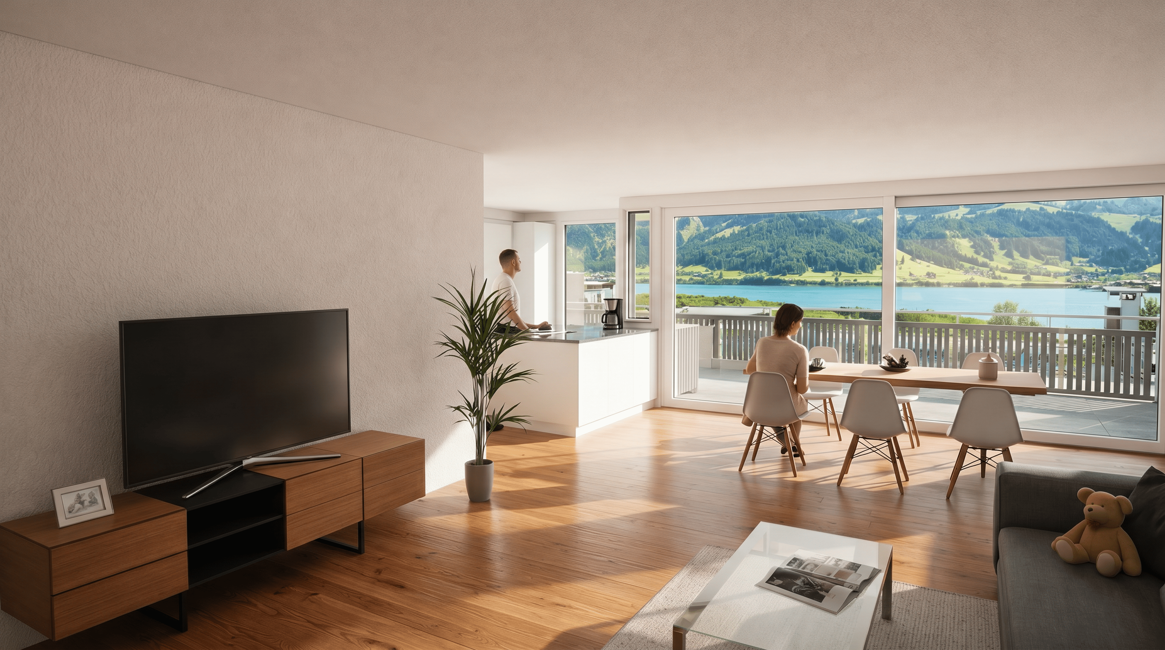 3.5-Zimmer-Attika-Wohnung mit Seesicht in Euthal - lichtvoll - 1
