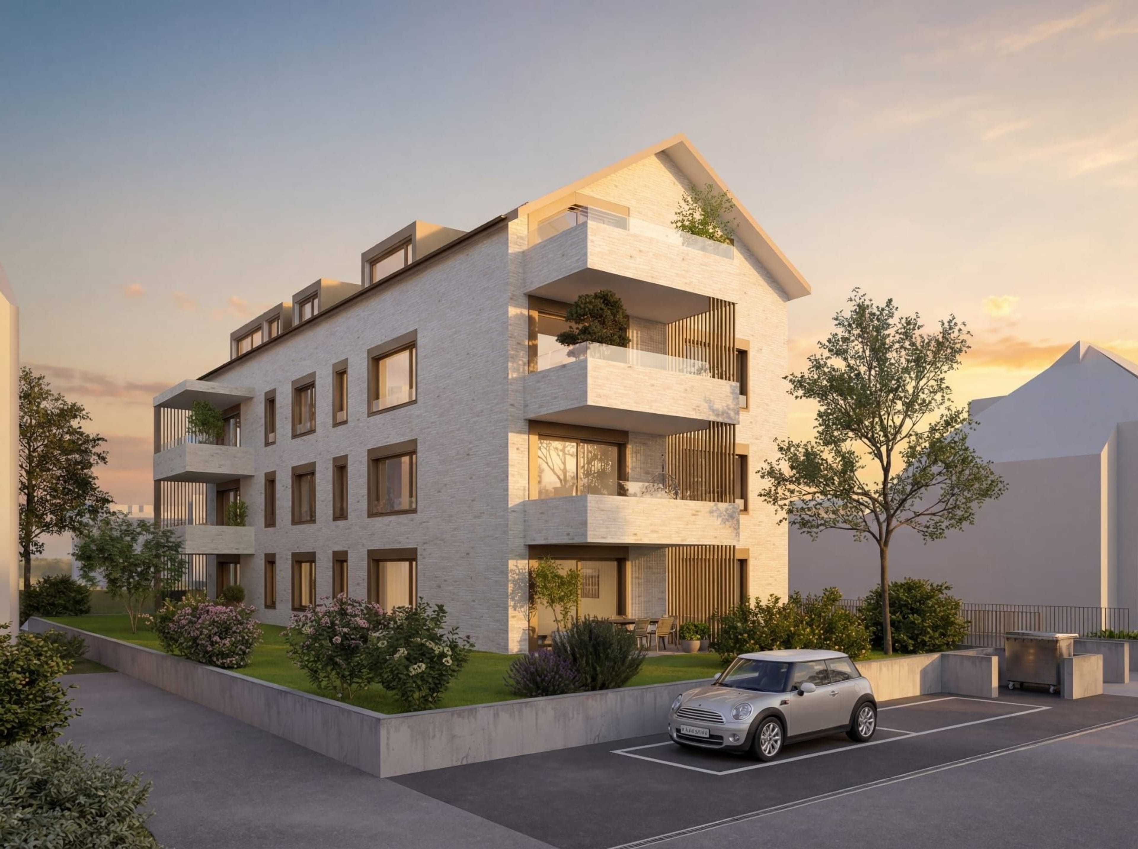  "Exklusive" 3.5-Zimmer-Maisonette mit Garten, inklusive 1 Tiefgaragenplatz in Allschwil - Neubau 2026