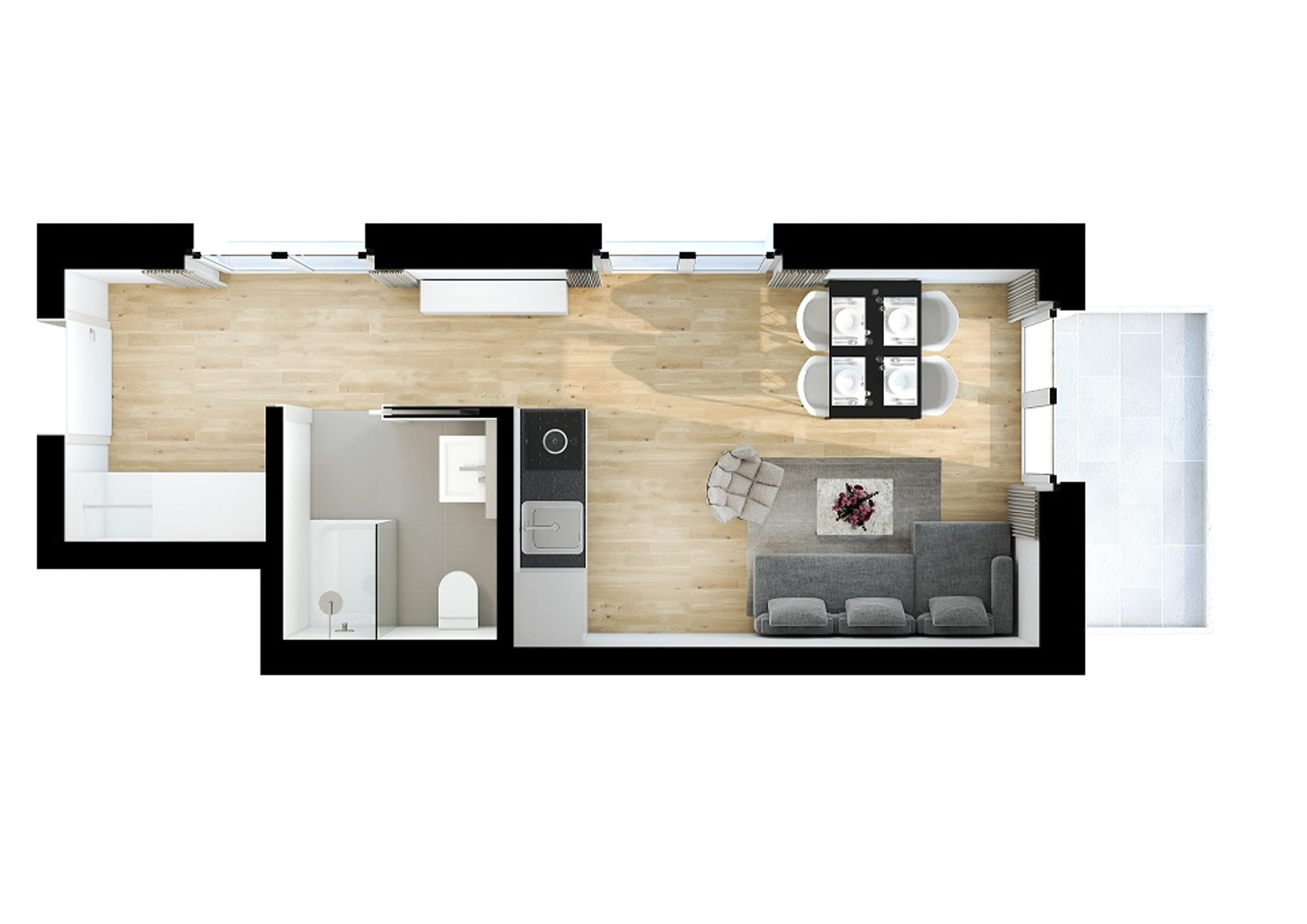 Möblierte 1-Zimmer-Wohnung mit Terrasse in Dübendorf - 1