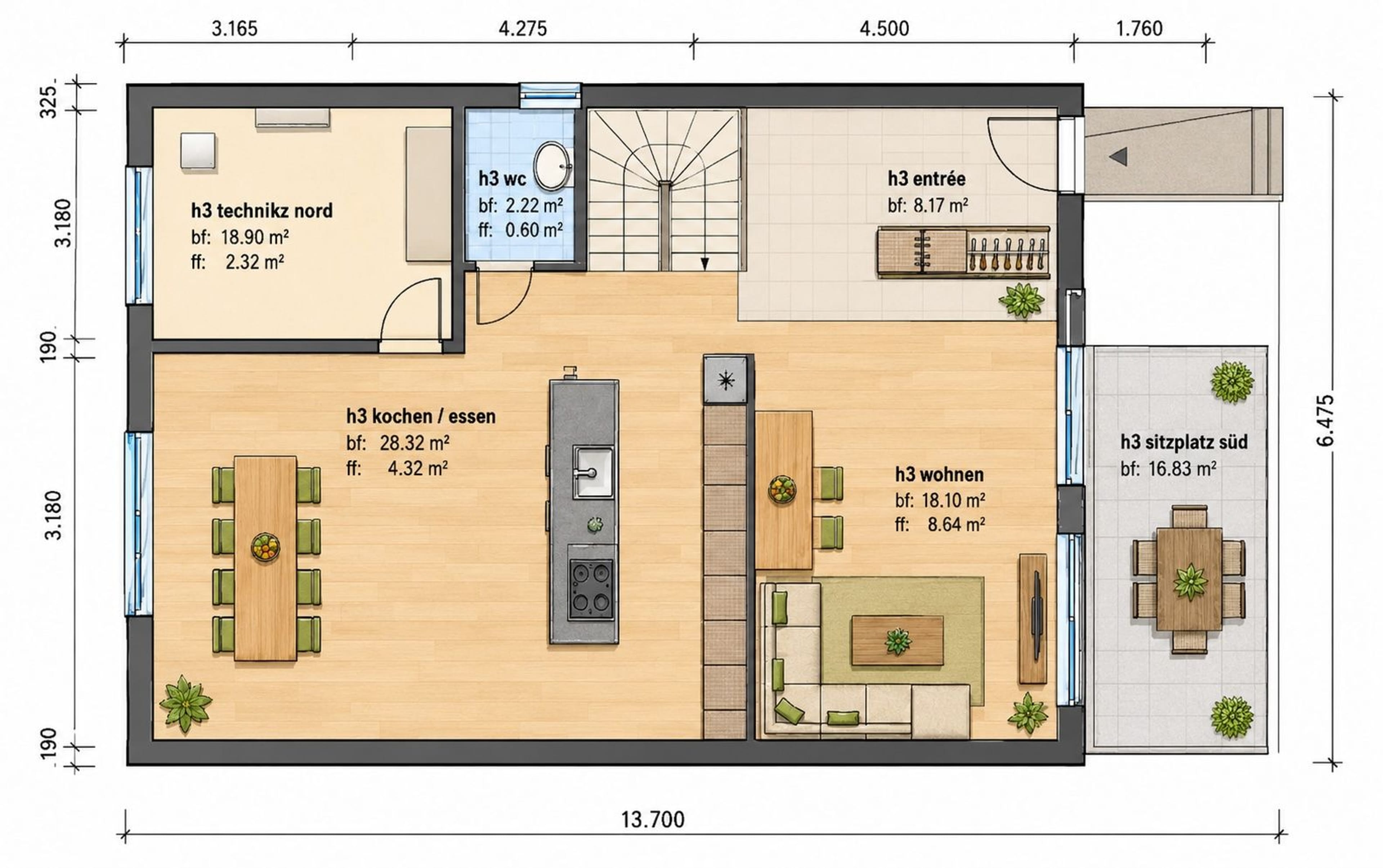 5.5-Zi.-Reihenmittelhaus mit Garten & Terrasse, Höchstetten - Bild 3