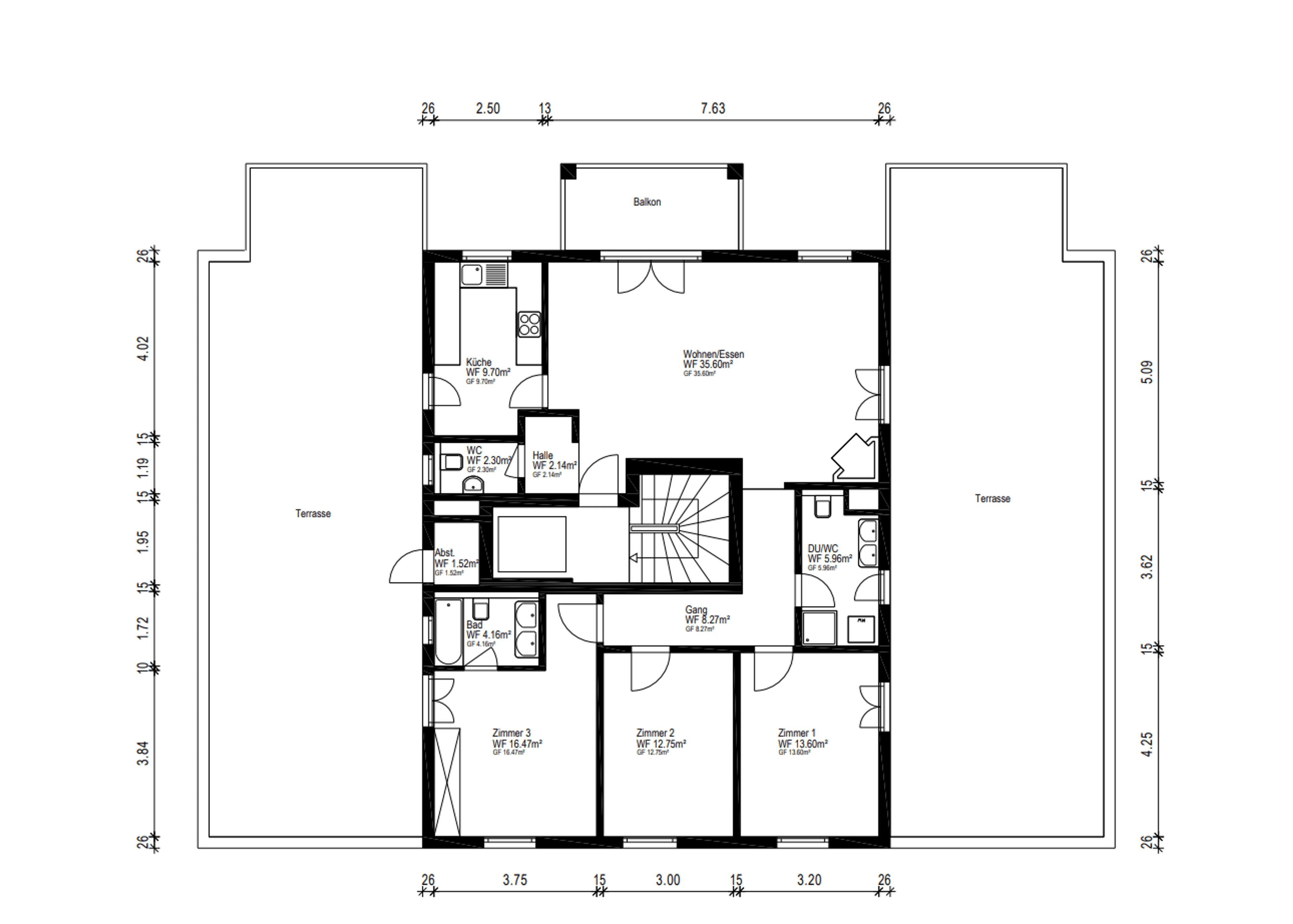 4.5-Zimmer-Attikawohnung mit 147 m² Terrassenfläche - 13