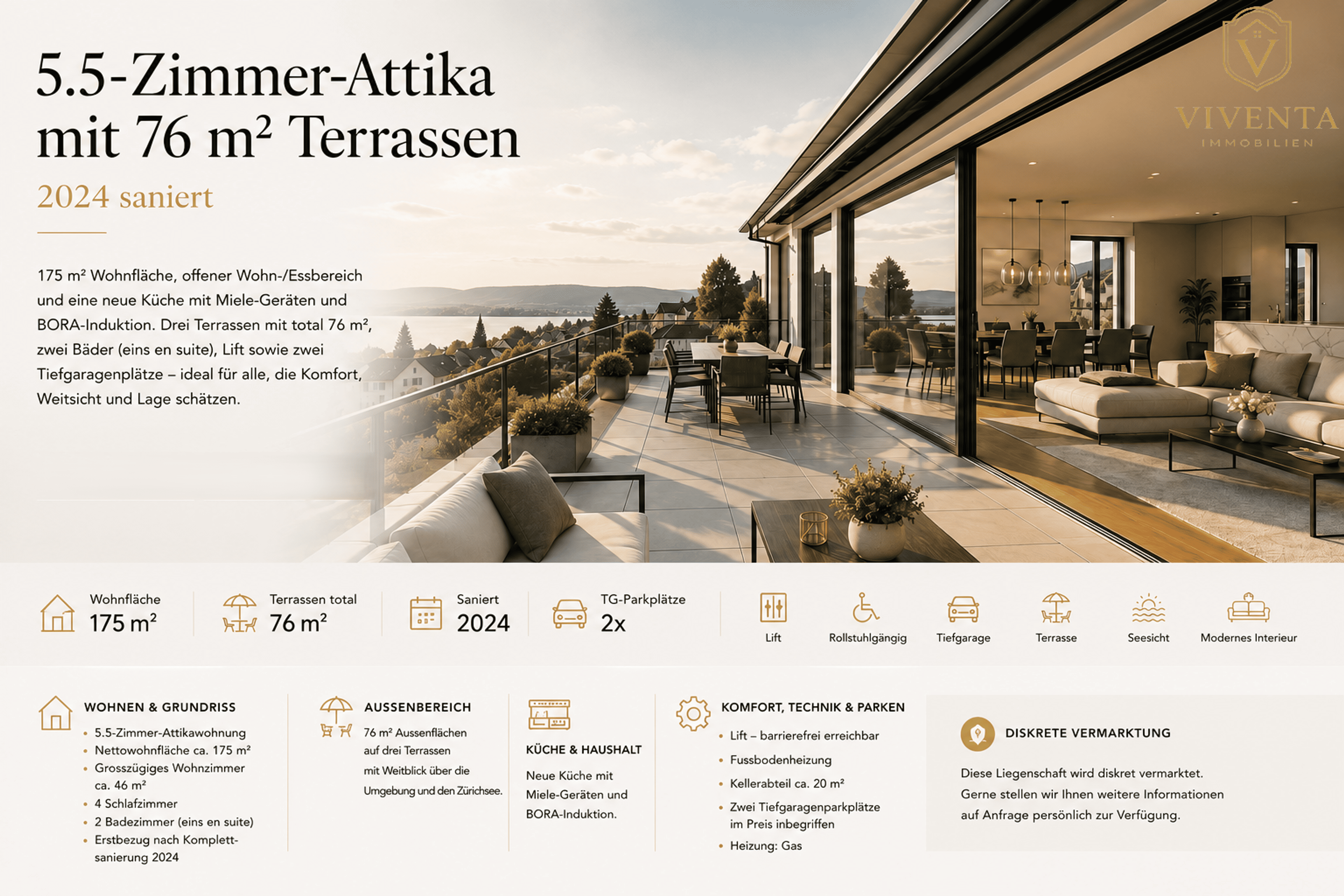 Exklusive Attikawohnung mit Panorama und Erstbezug nach Totalsanierung - Bild 1