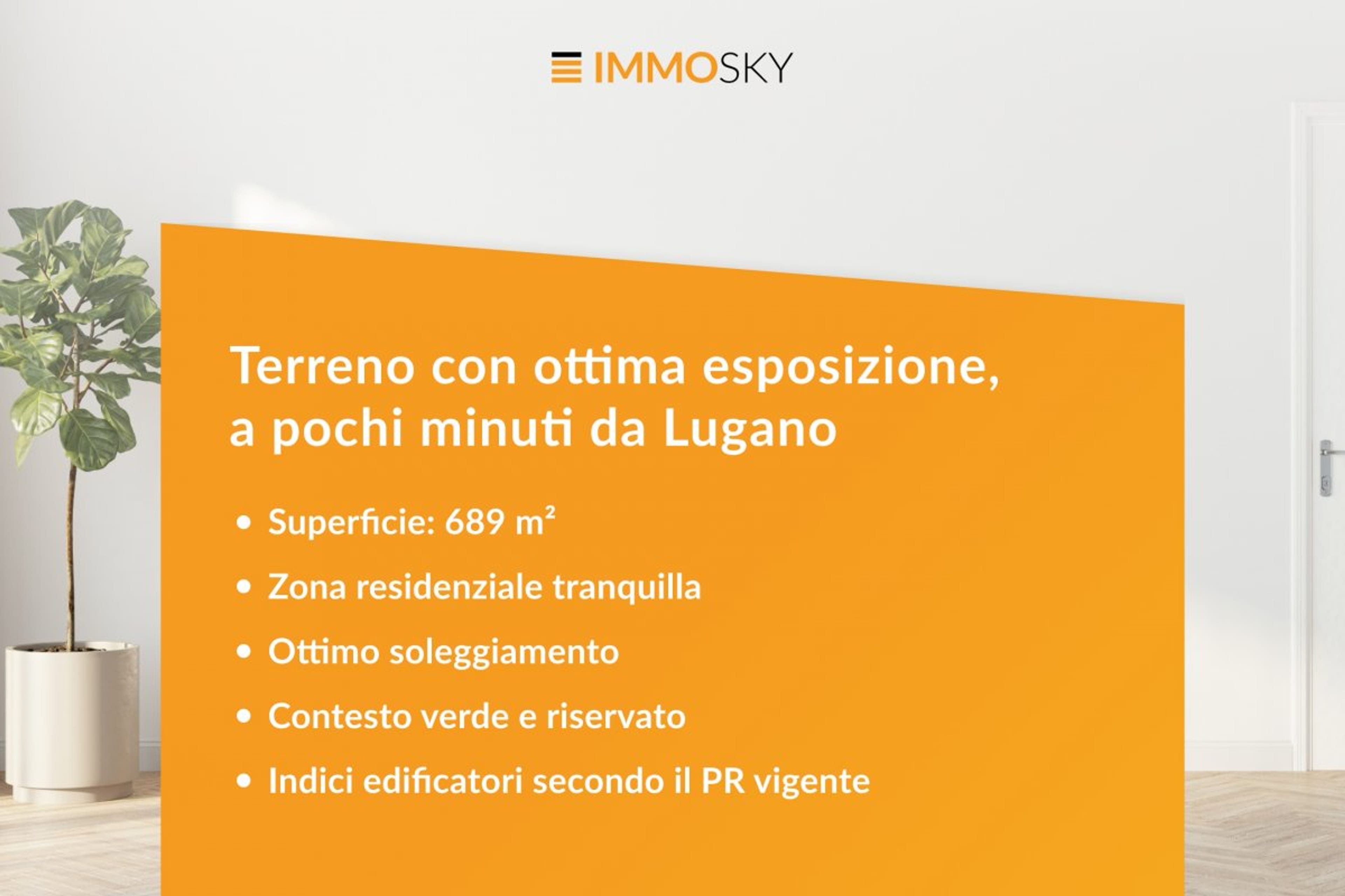 Terreno con ottima esposizione a pochi minuti da Lugano - Bild 1