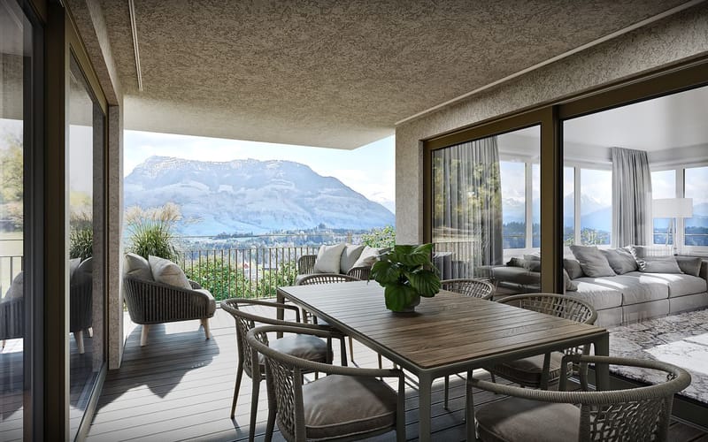 Exklusive 4.5-Zimmer Attikawohnung in Udligenswil mit Alpensicht