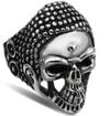 R123 Stainless Steel War Head Skull Biker Ring