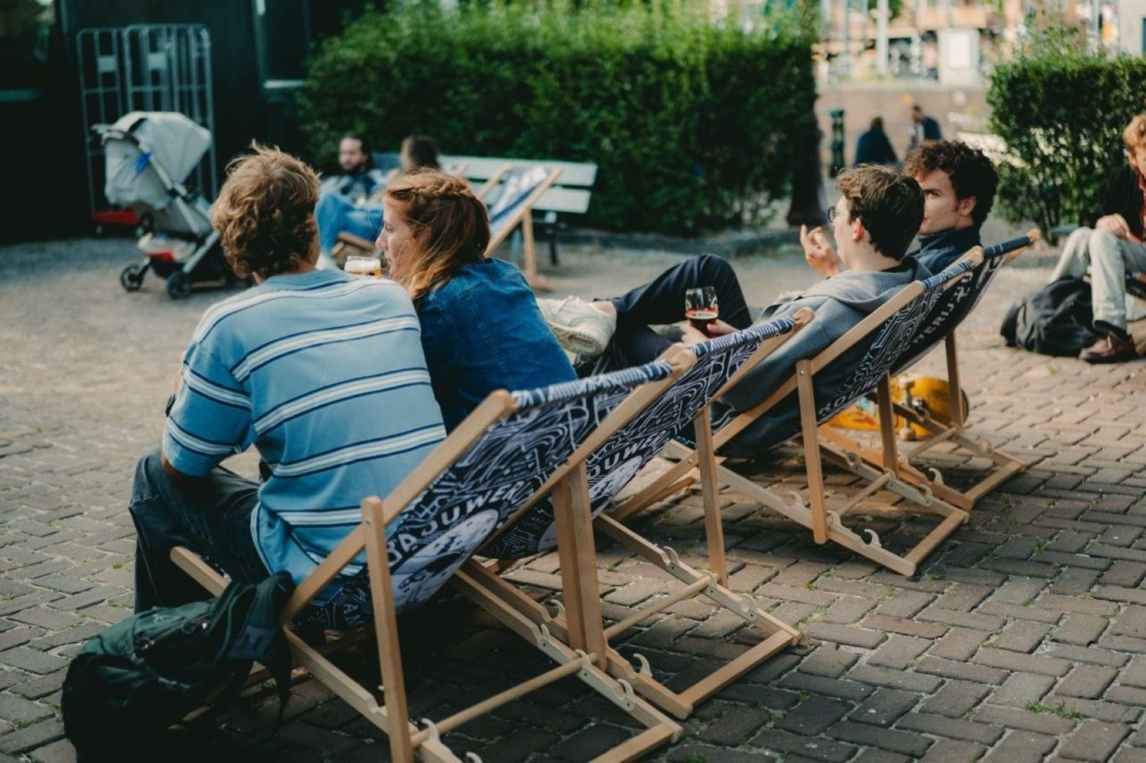Brouwerij t IJ strandstoelen WK kijken