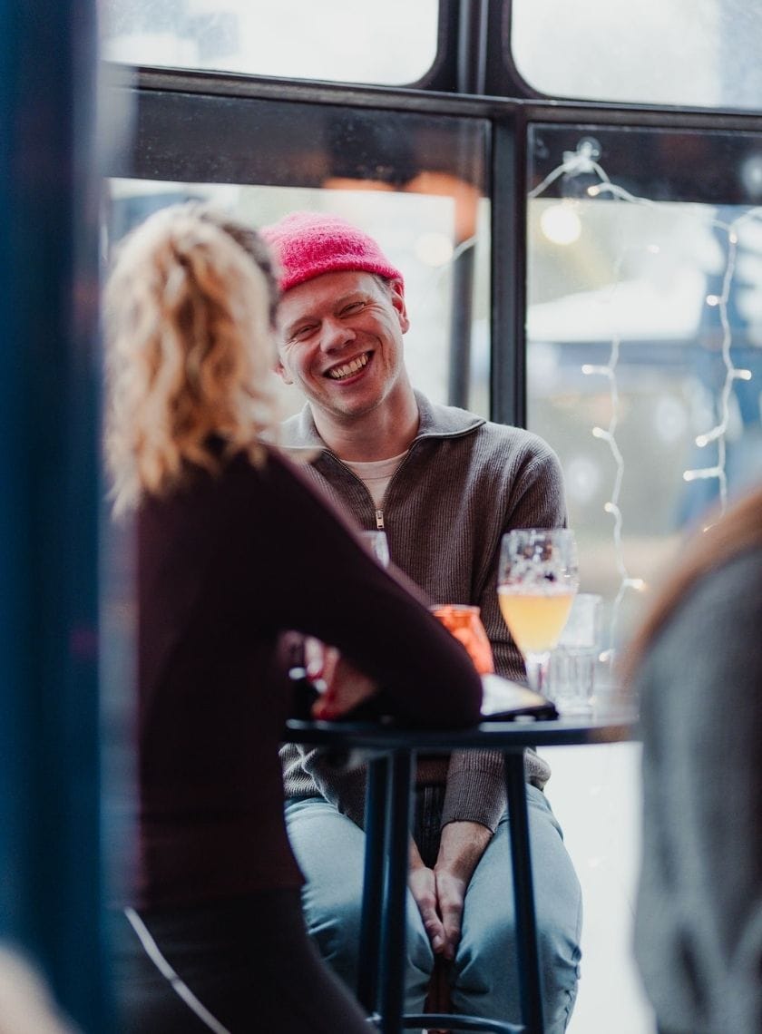 Blauwe Theehuis Winter Vondelland lachen