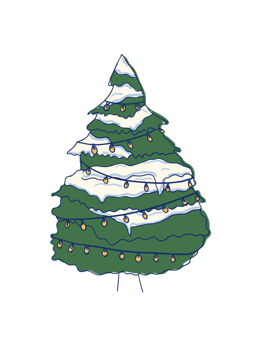 Winter vondelland kerstboom artwork