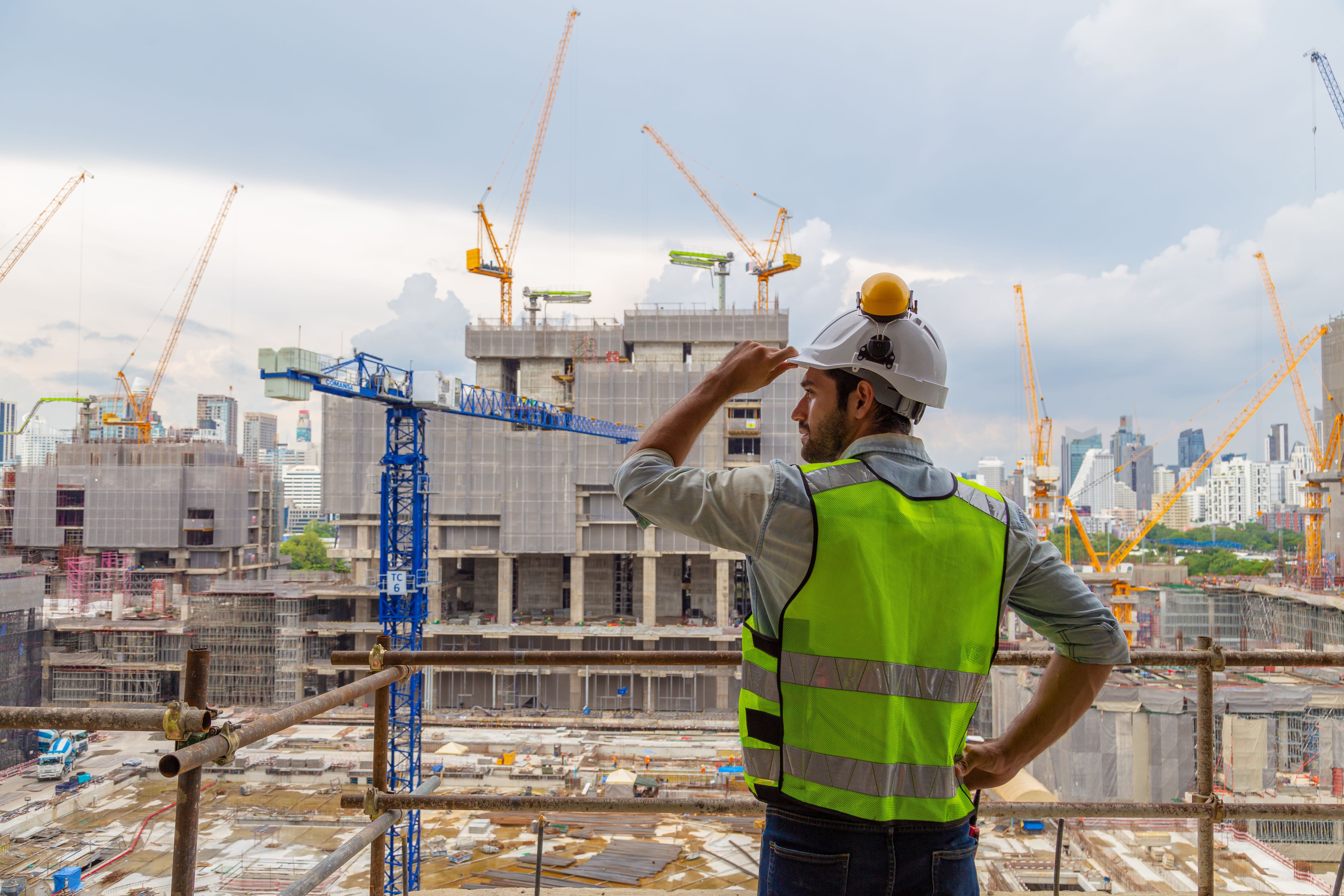 Engineer on construction job site