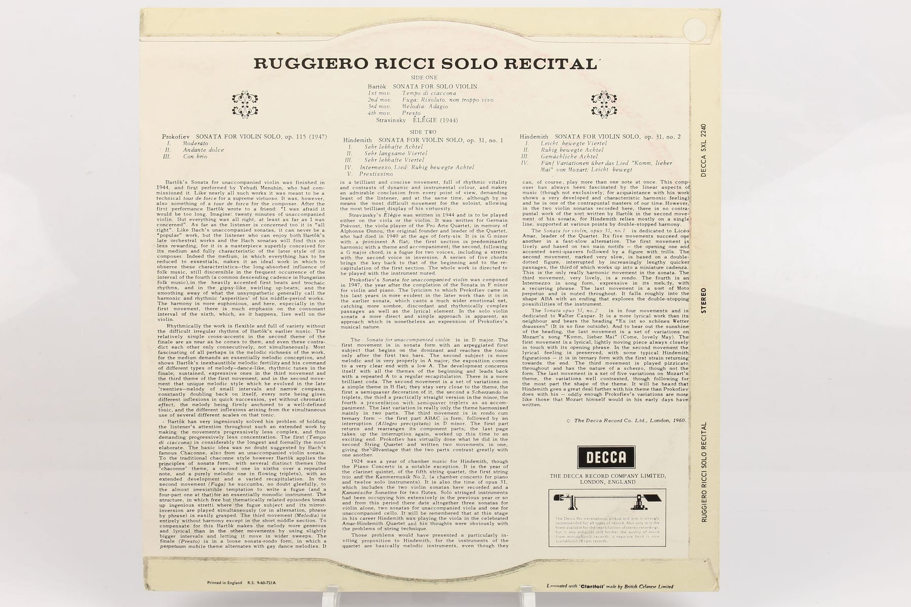 LP-SKIVA, Ruggiero Ricci Solo Recital (S… | Auktion.se