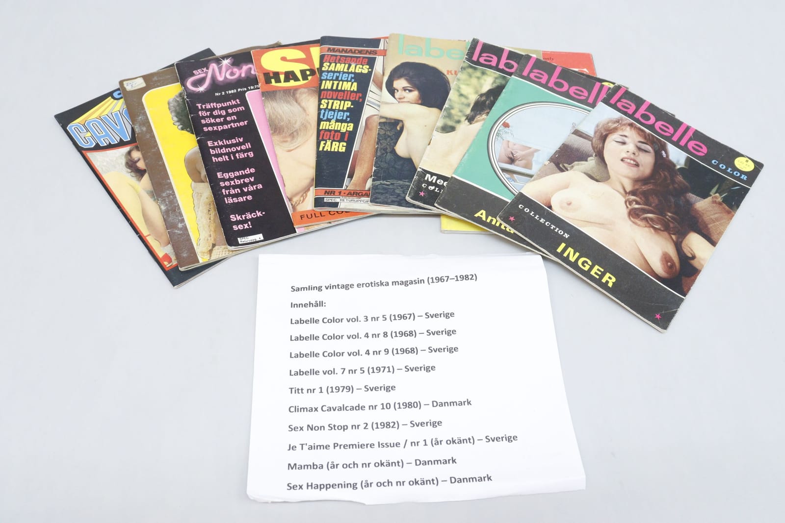 Erotiska tidningar, 10st, 1967-1982
