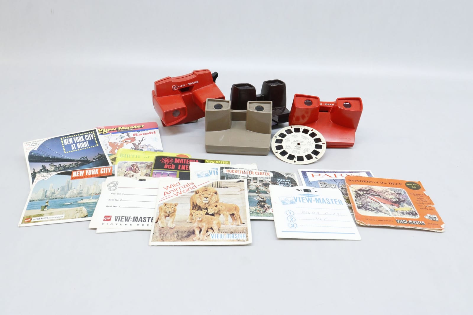 Viewmaster, 4st, med bildskivor