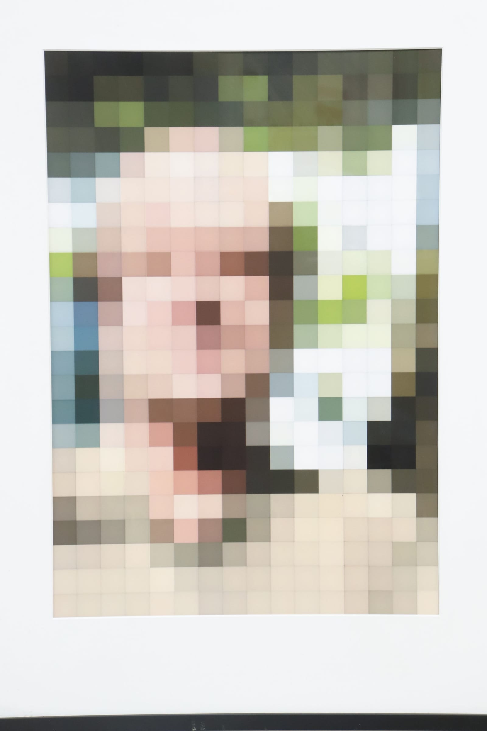 Niels Bonde, blandteknik, pixlat porträtt, signerat átergo 2020