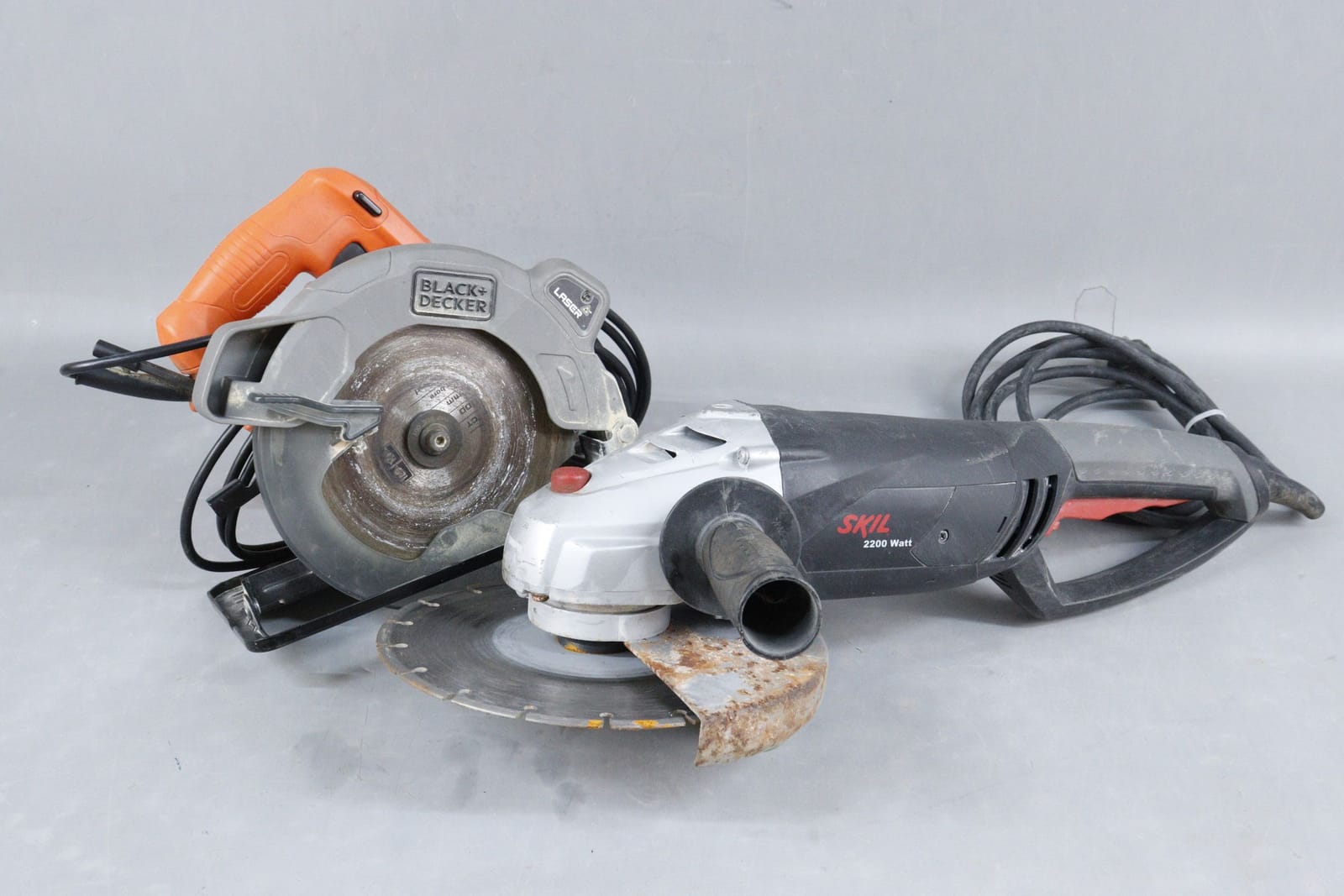 Cirkelsåg, Black & Decker, samt vinkelslip, Skil