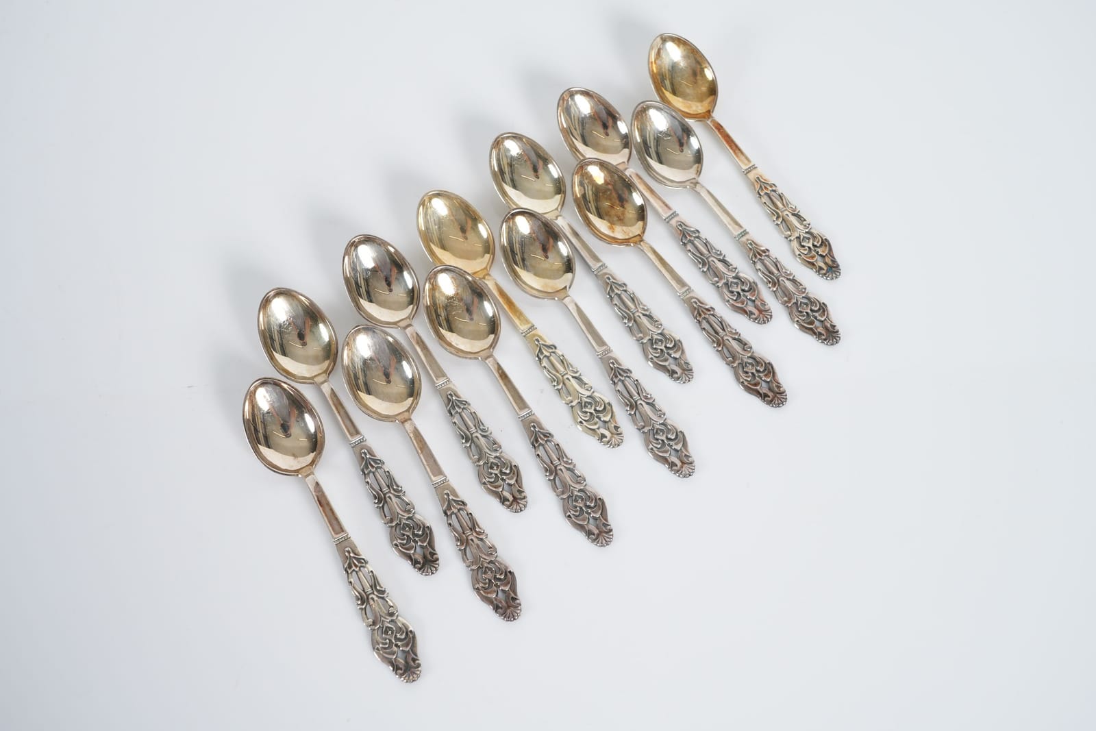 KAFFESKEDAR, 12 st, silver, "Dala", Ceson, bl.a. 1978, ca 170 g