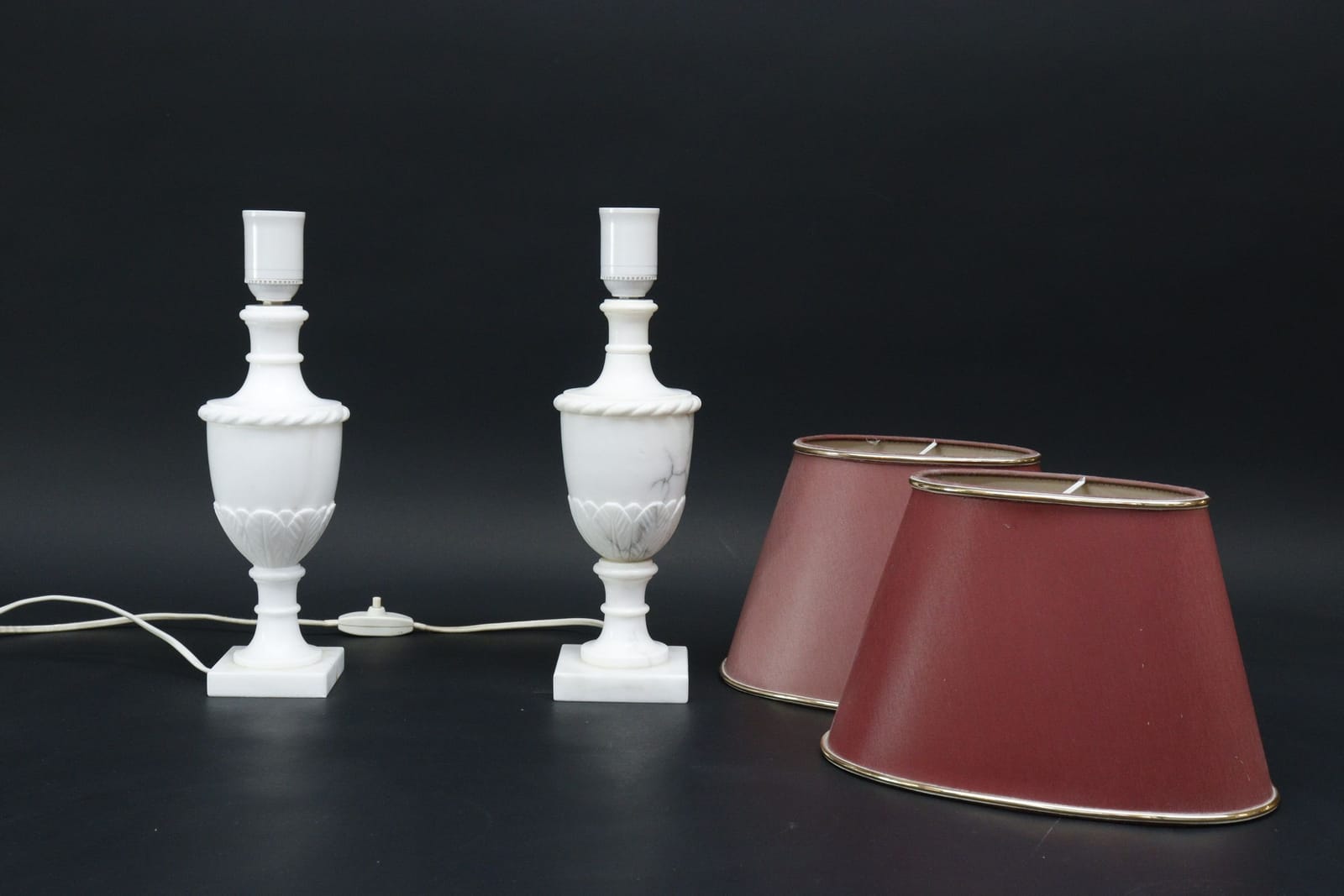 Bordslampor, 1 par, alabaster, Italien