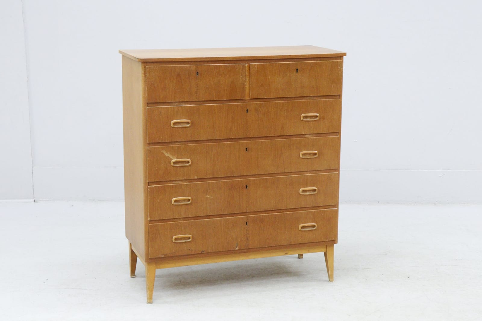 Byrå, teak, 6-lådig