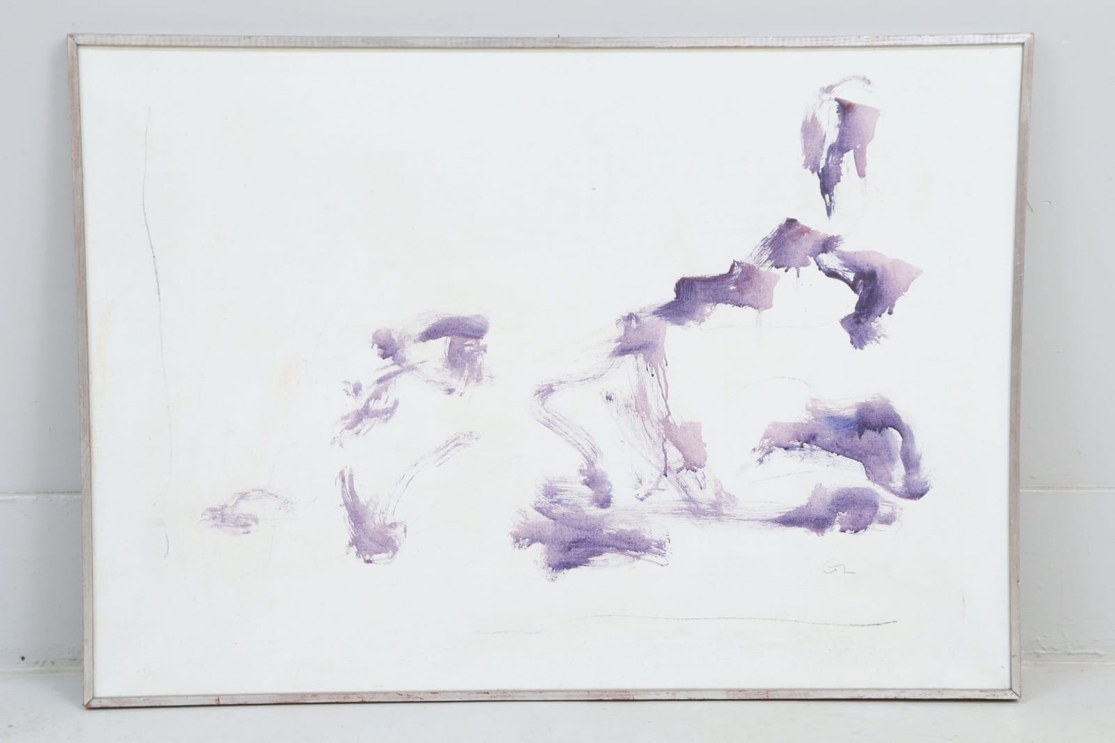 Gösta Lindqvist, "Etruskisk figur I", olja på duk, monogramsignerad och daterad 1995