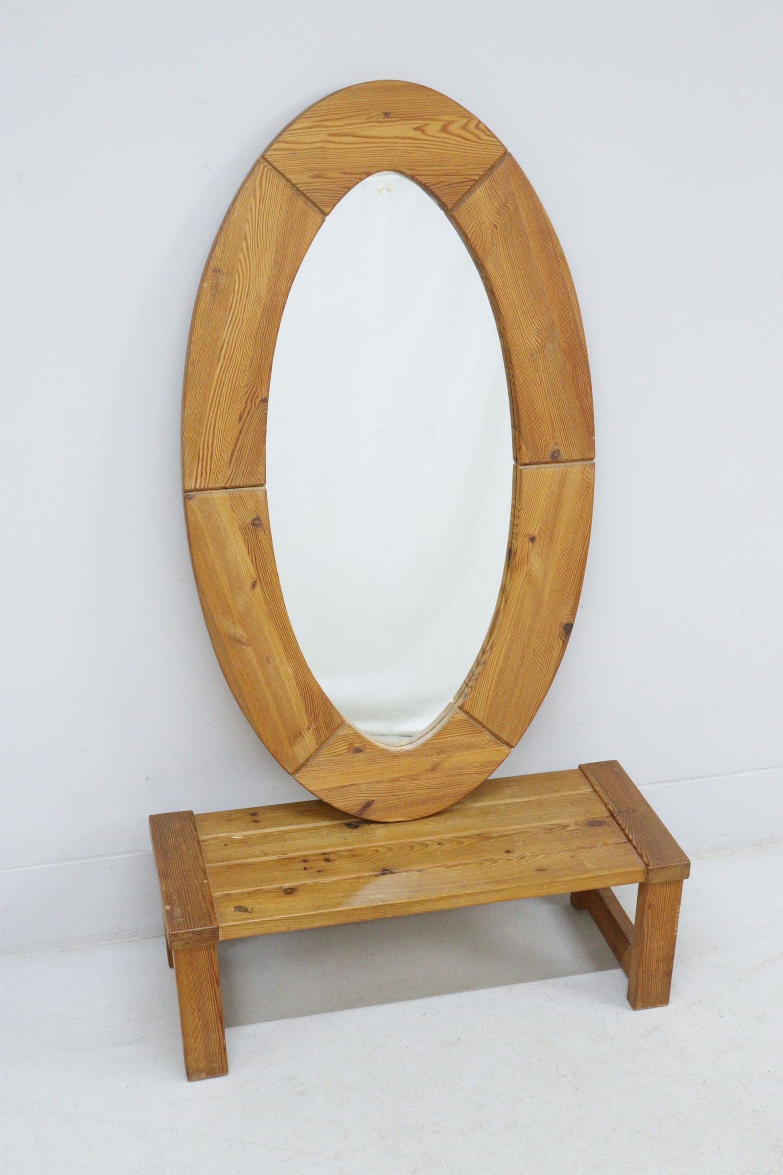 Bänk och spegel, furu, Glasmäster Markaryd