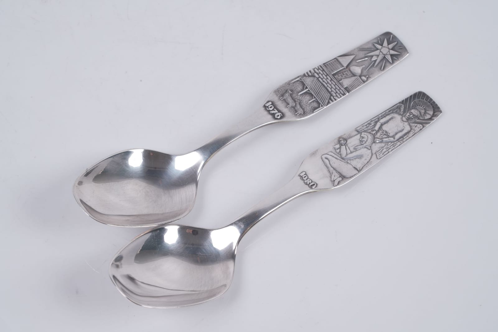 ÅRSSKEDAR, 2 st, silver, MEMA, 1976 resp. 1980, ca 54,84 g