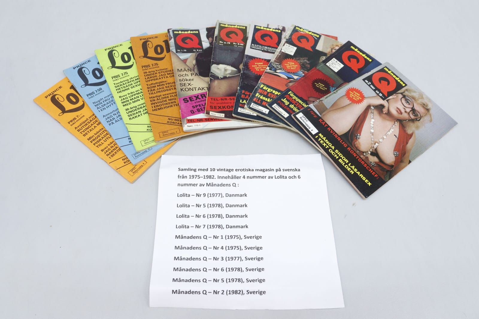 Erotiska tidningar, 10st, 1975-1982