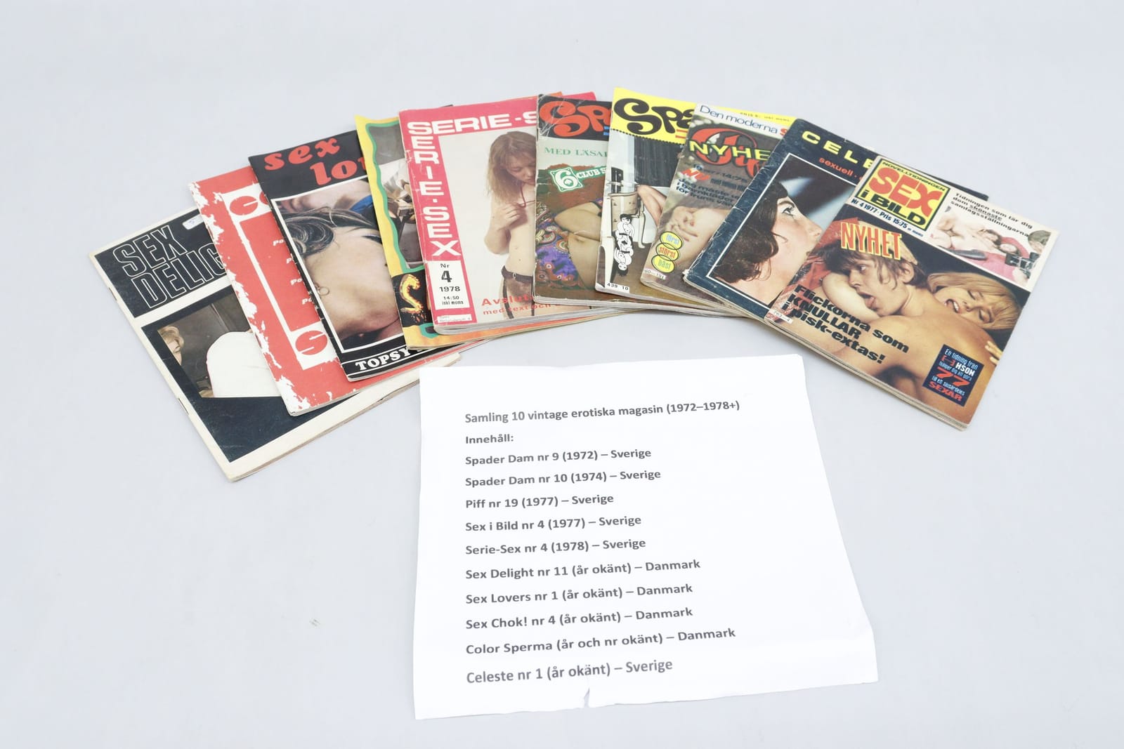 Erotiska tidningar, 10st, 1972-1978