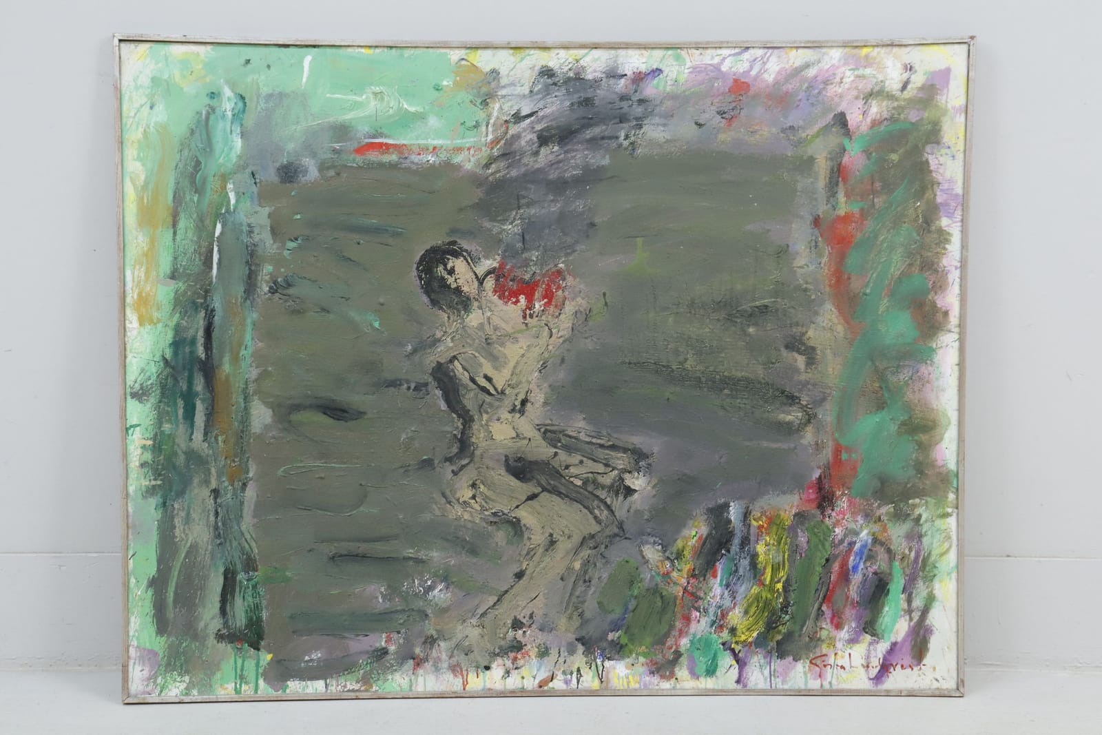 Gösta Lindqvist, "Näcken", olja på duk, signerad och daterad 2009