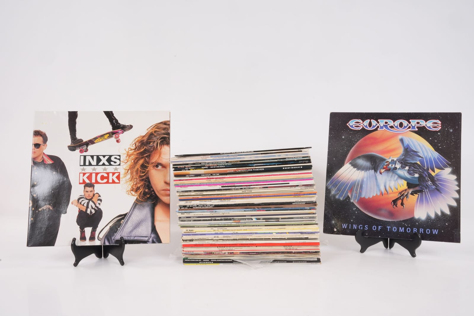 PARTI med LP-SKIVOR, bl.a. Inxs, Fleetwood Mac, Europe