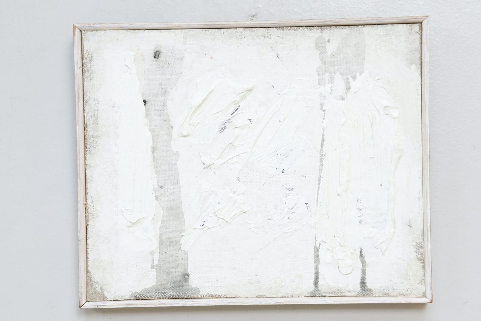 Gösta Lindqvist, "Vitmålning", olja på pannå, signerad