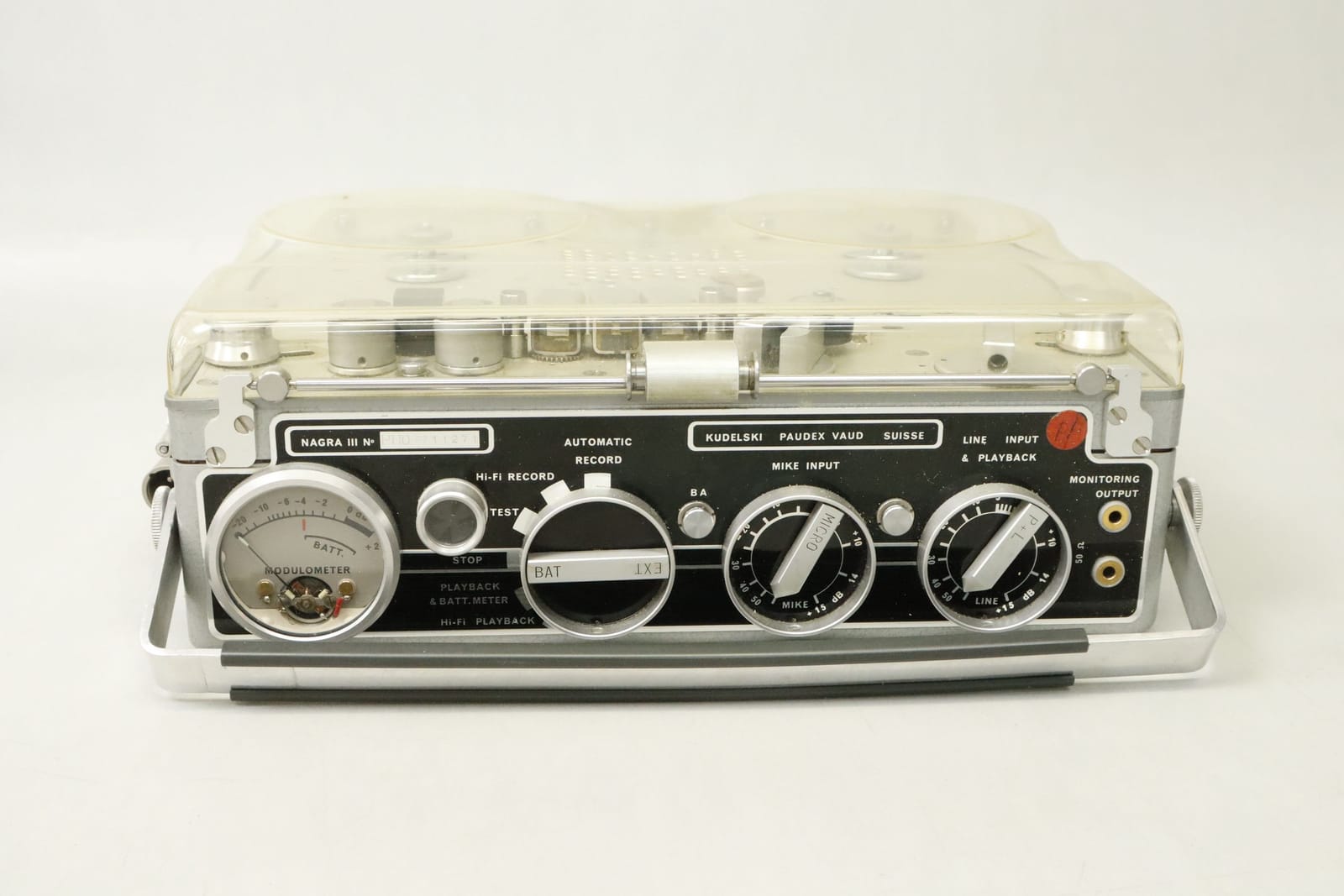 Rullbandspelare, Kudelski, Nagra III, 1960-tal, med väska