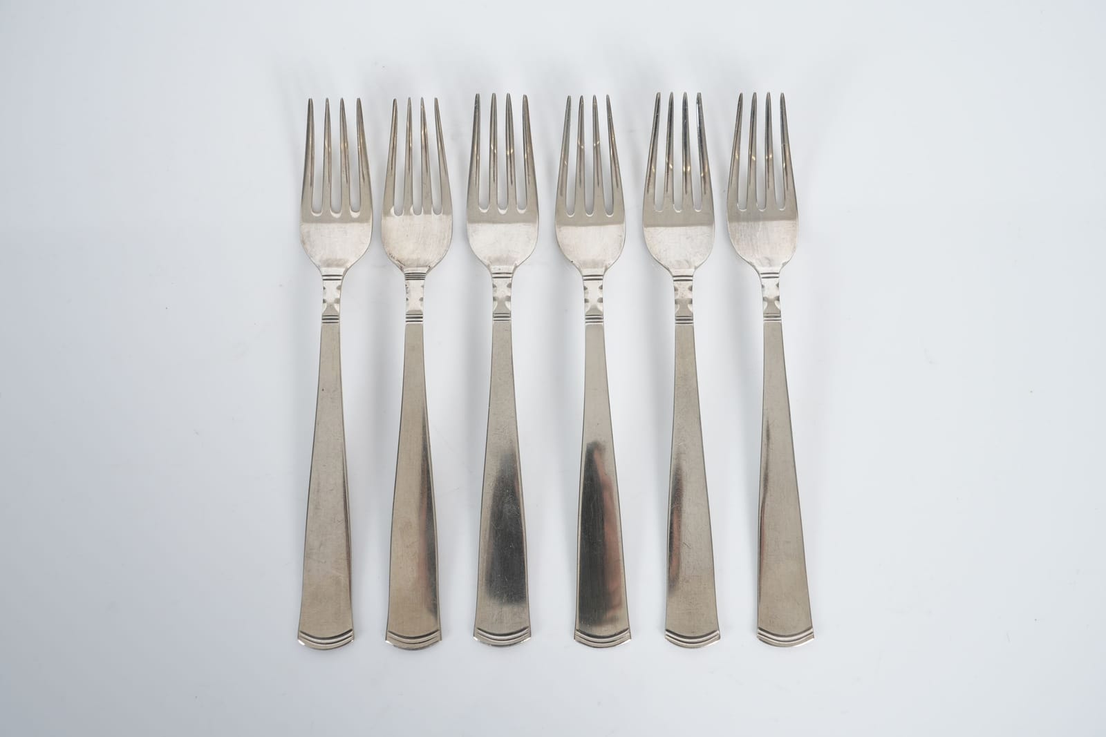 JACOB ÄNGMAN (1876-1942), bordsgafflar, 6 st, silver, "Rosenholm", GAB, 1977-1978, ca 213,17 g