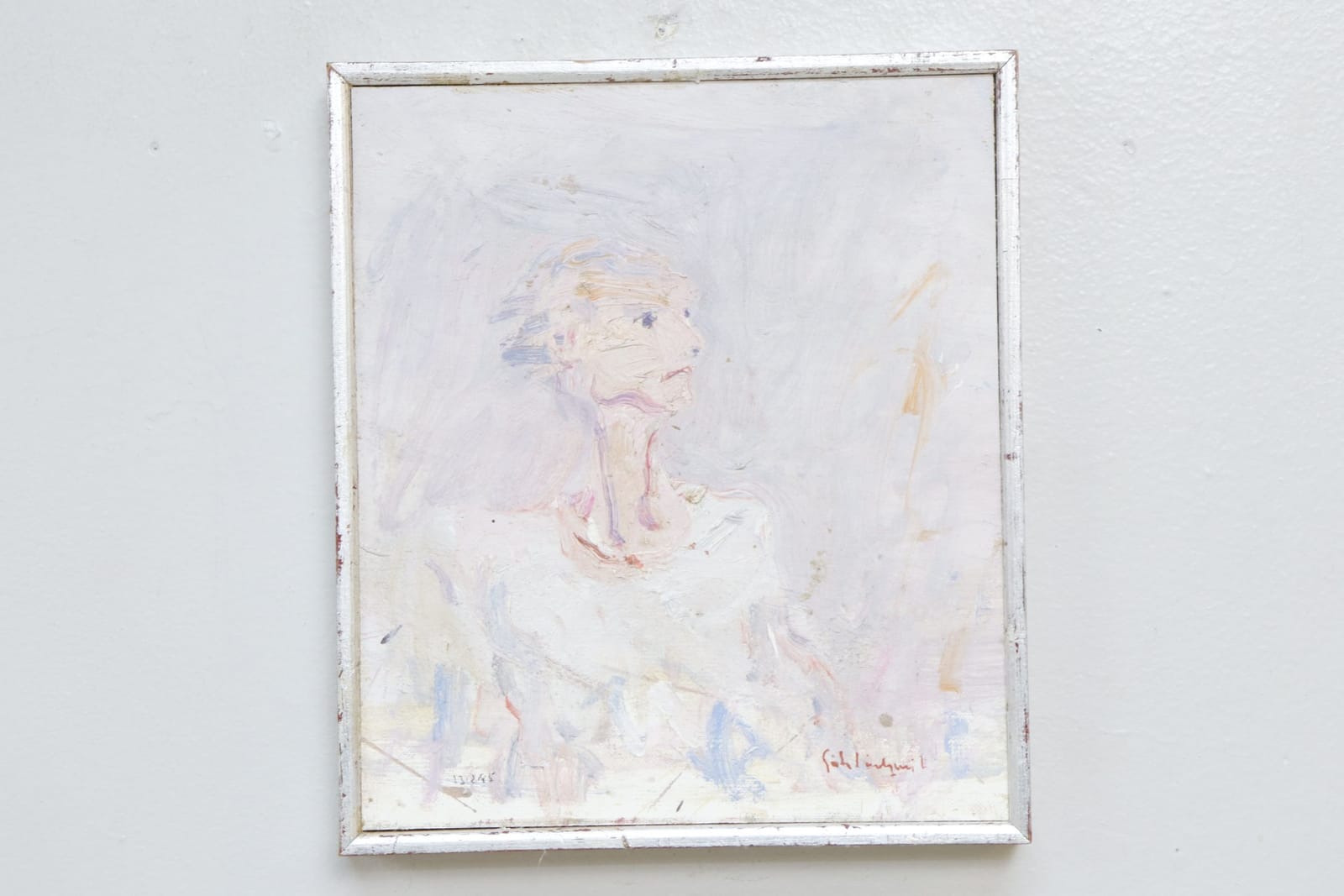 Gösta Lindqvist, "Kvinna", olja på pannå, signerad