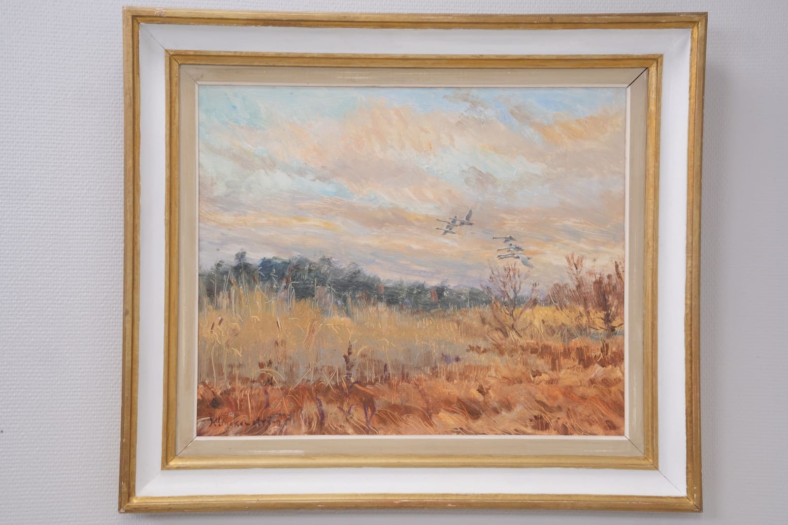 HARALD KLINCKOWSTRÖM (1897-1973), olja på pannå, "Höststämning"