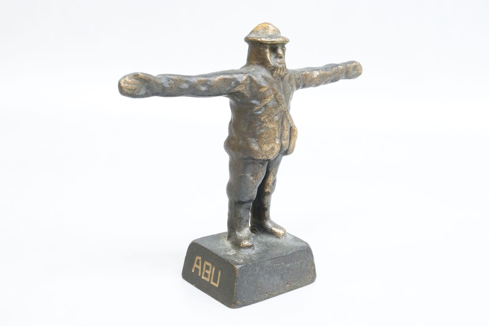 Skulptur, brons, Hjalmar Ekberg "Storfiskaren", ABU, signerad