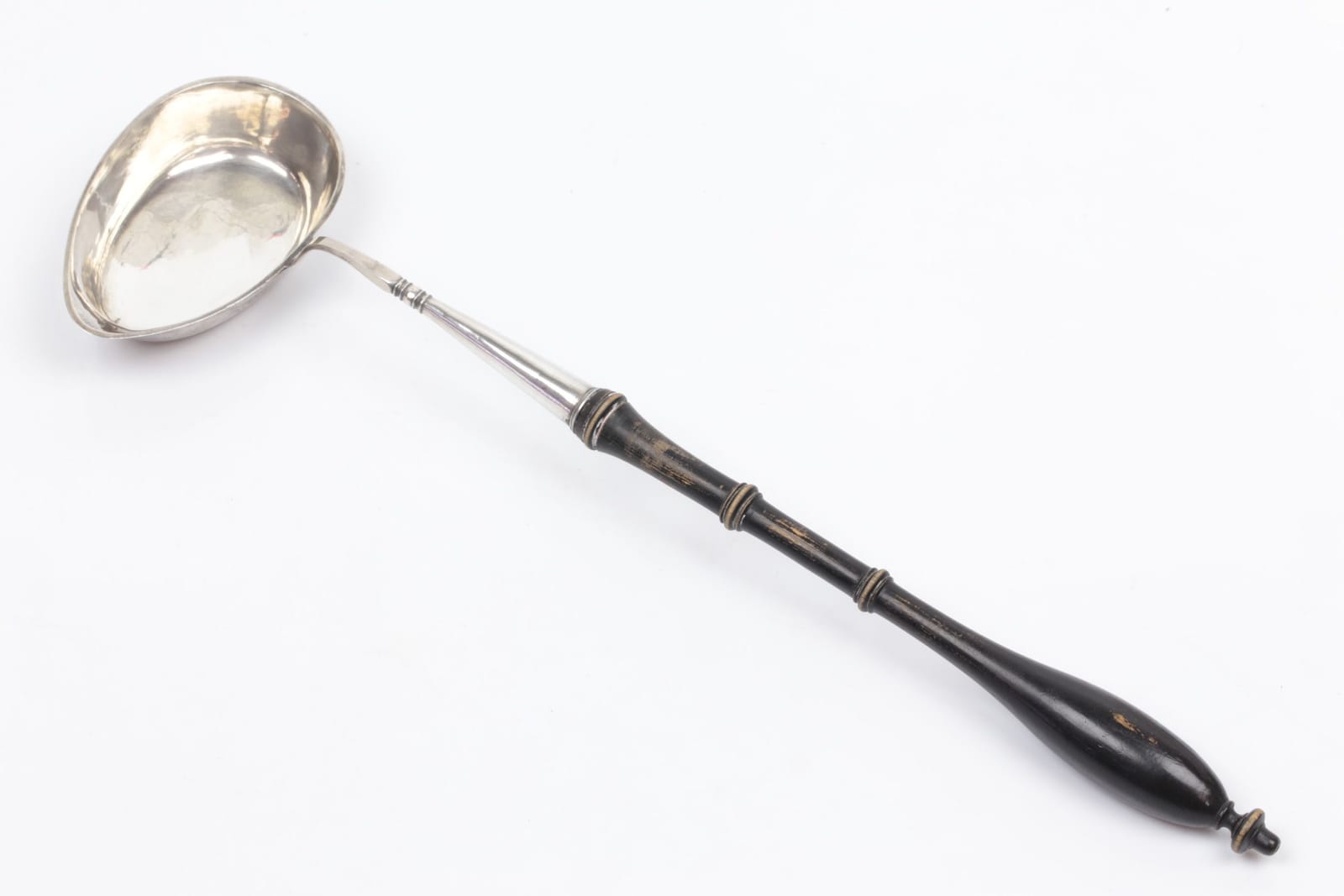 JOACHIM FLODIN, soppslev, silver med handtag i trä, Stockholm, 1820
