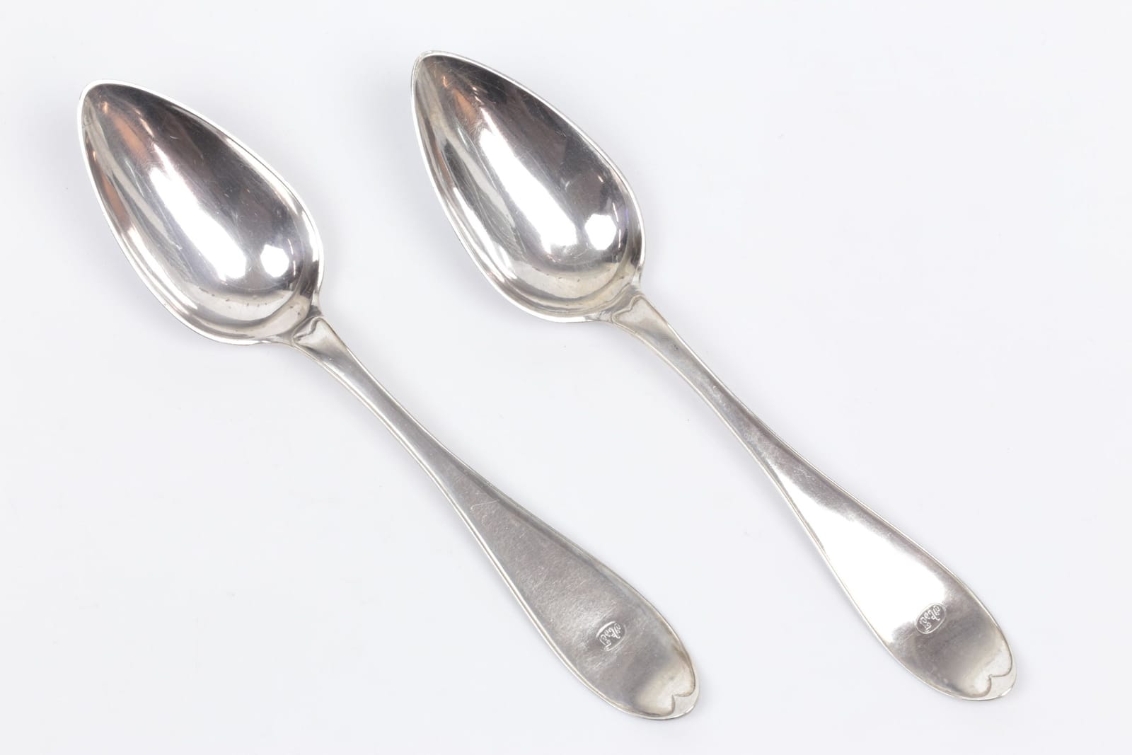 CARL PETTER ÅBERG, matskedar, 2 st, silver, "Svensk", Arboga, 1830, ca 104,52 g
