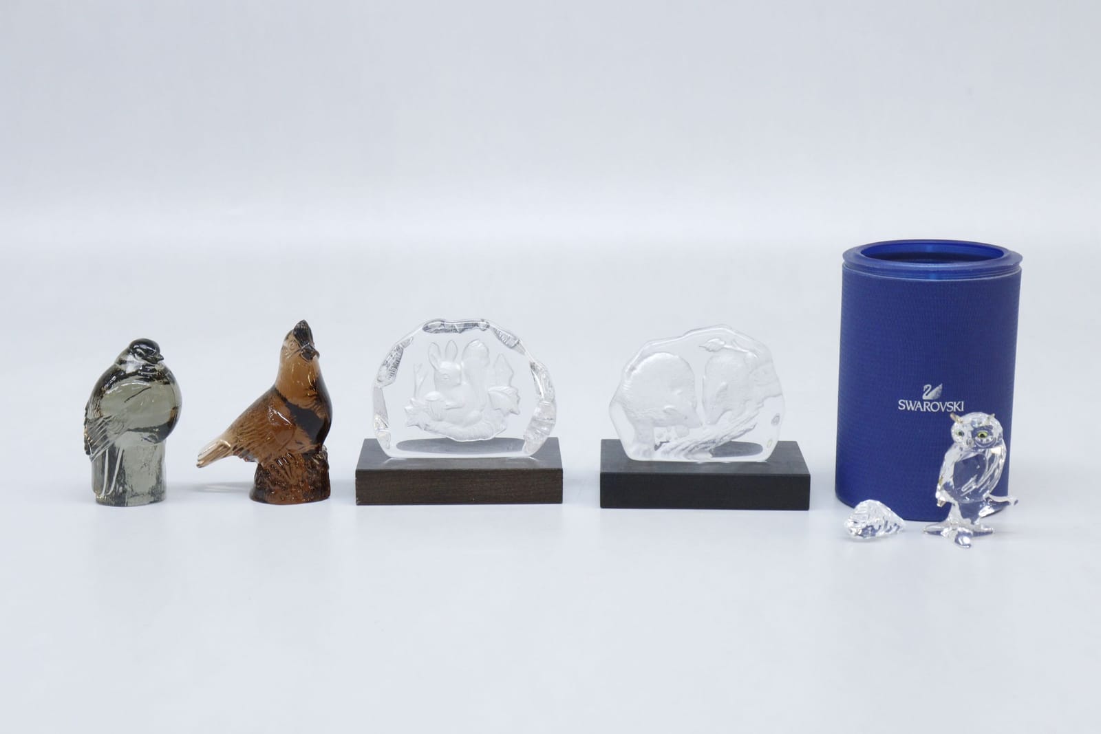 Glasfigurer, 6st, bla Swarovski