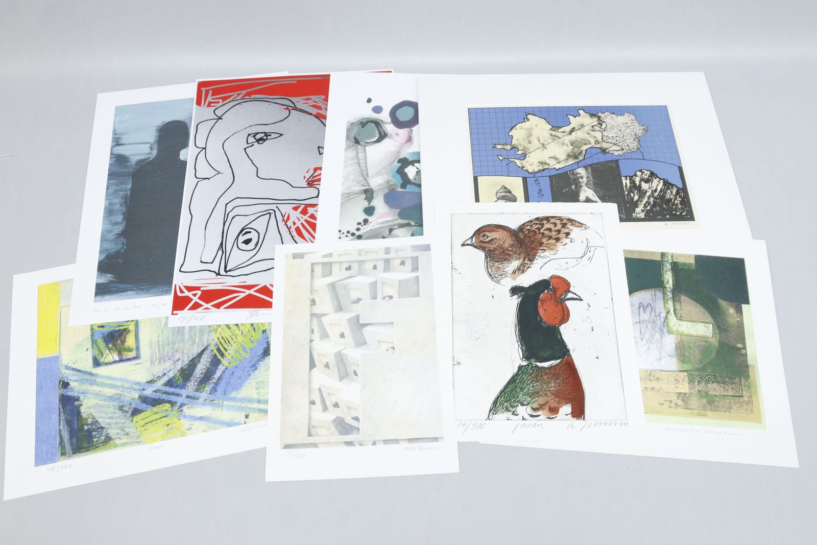 Grafiska blad, 8st, bla Mås Persson och Lars Johansson