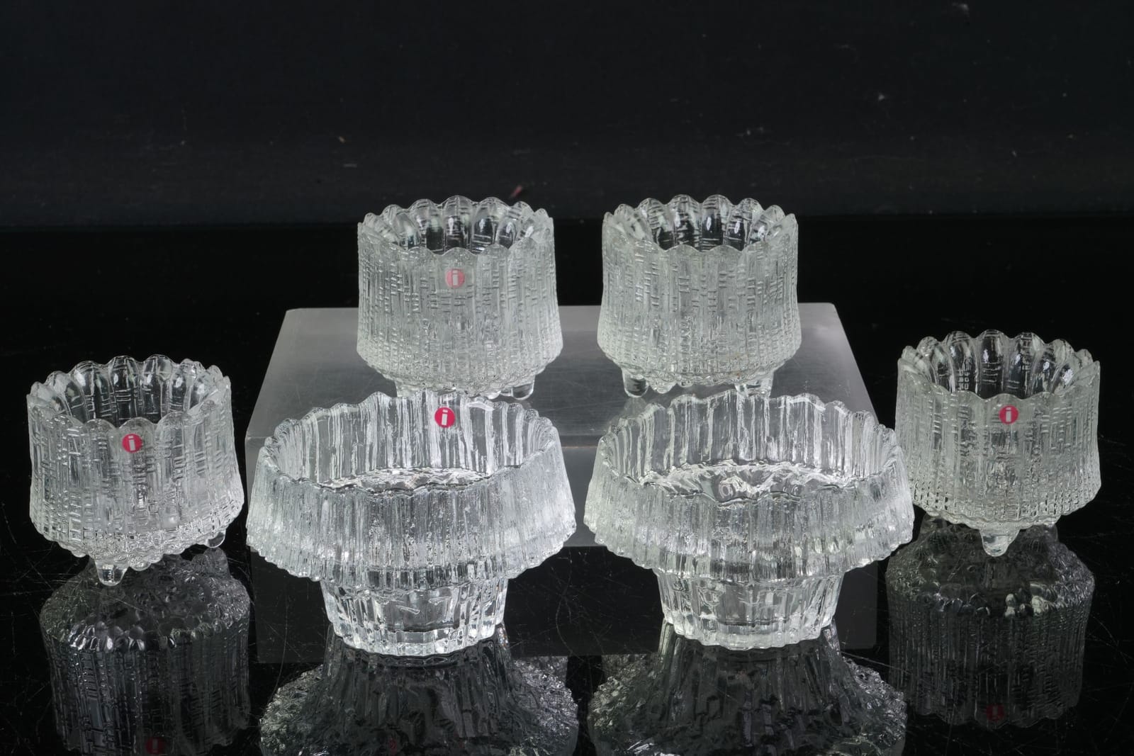TAPIO WIRKKALA (1915-1985), ljuslyktor, 4+2 st, "Ultima Thule", resp. "Stellaria", Iittala