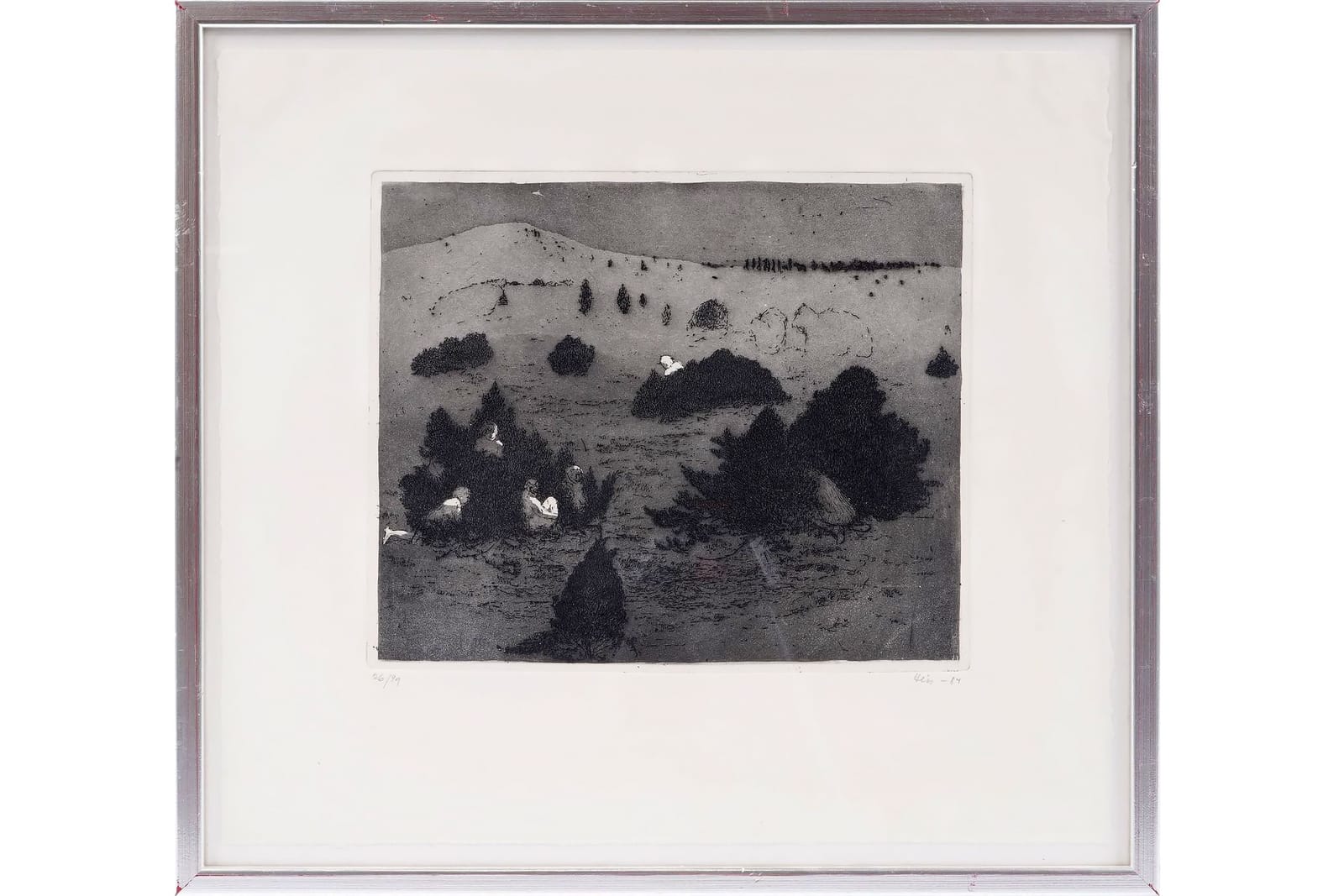 OUTI HEISKANEN (Finland, 1937-2022), etsning, "Piilopaikka / Gömsel"