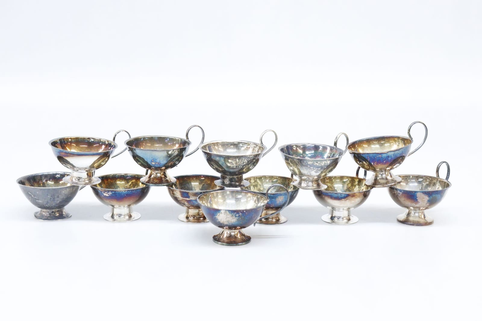 Punchmuggar, 12st, silver, vikt 445 gram, Cesons