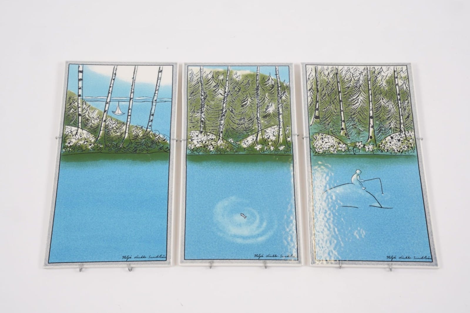 HELJÄ LIUKKO-SUNDSTRÖM (1938-2024), väggplattor, triptyk, Arabia, Finland