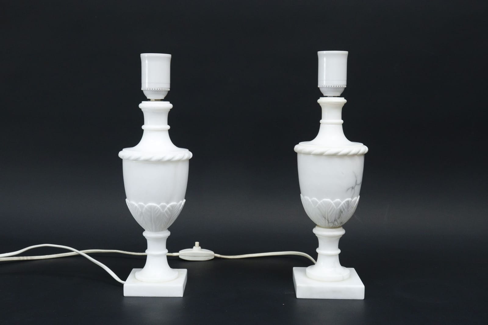 Bordslampor, 1 par, alabaster, Italien
