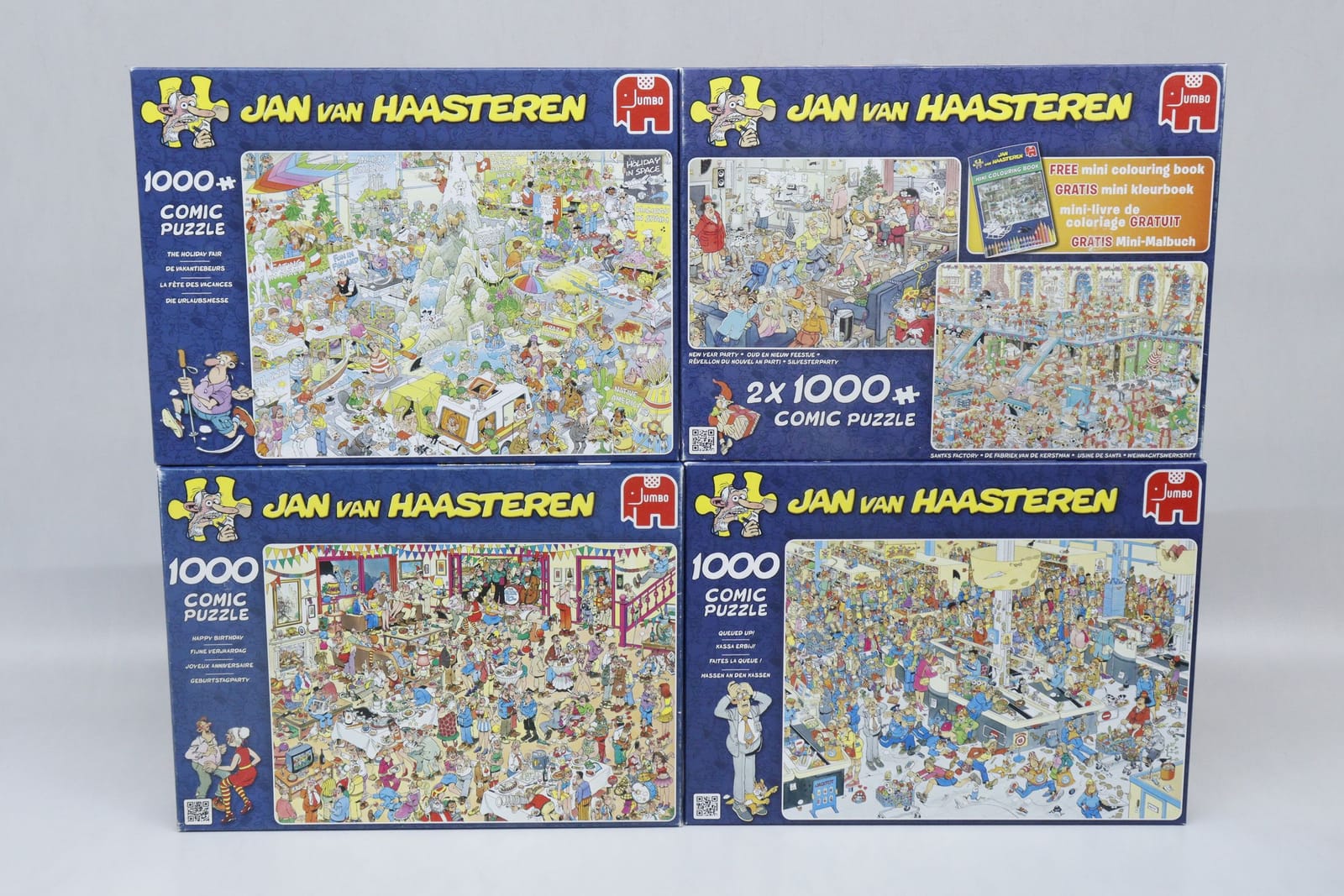 Pussel, 5st, Jan van Haasteren, 1000 bitar (4 kartonger)